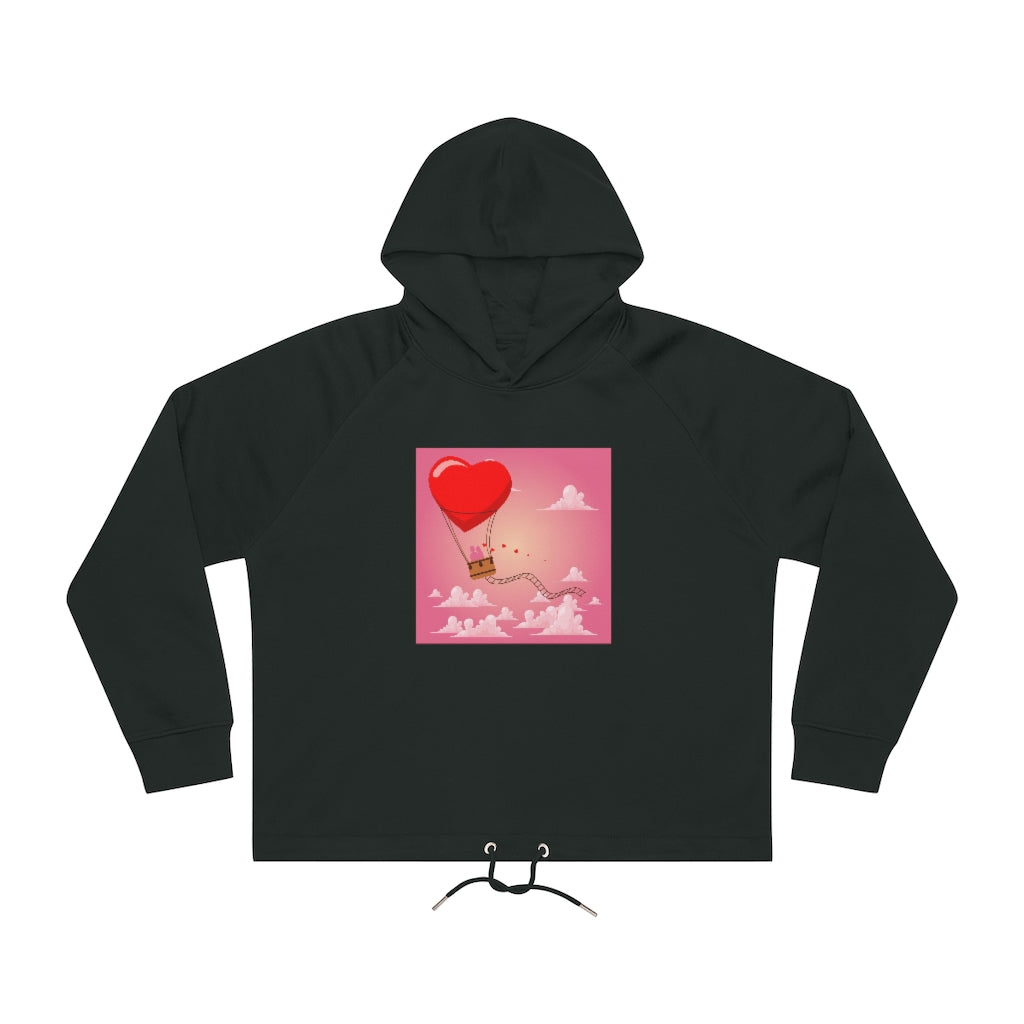 Happy Valentine's Day Women's Bower Cropped Hoodie Sweatshirt