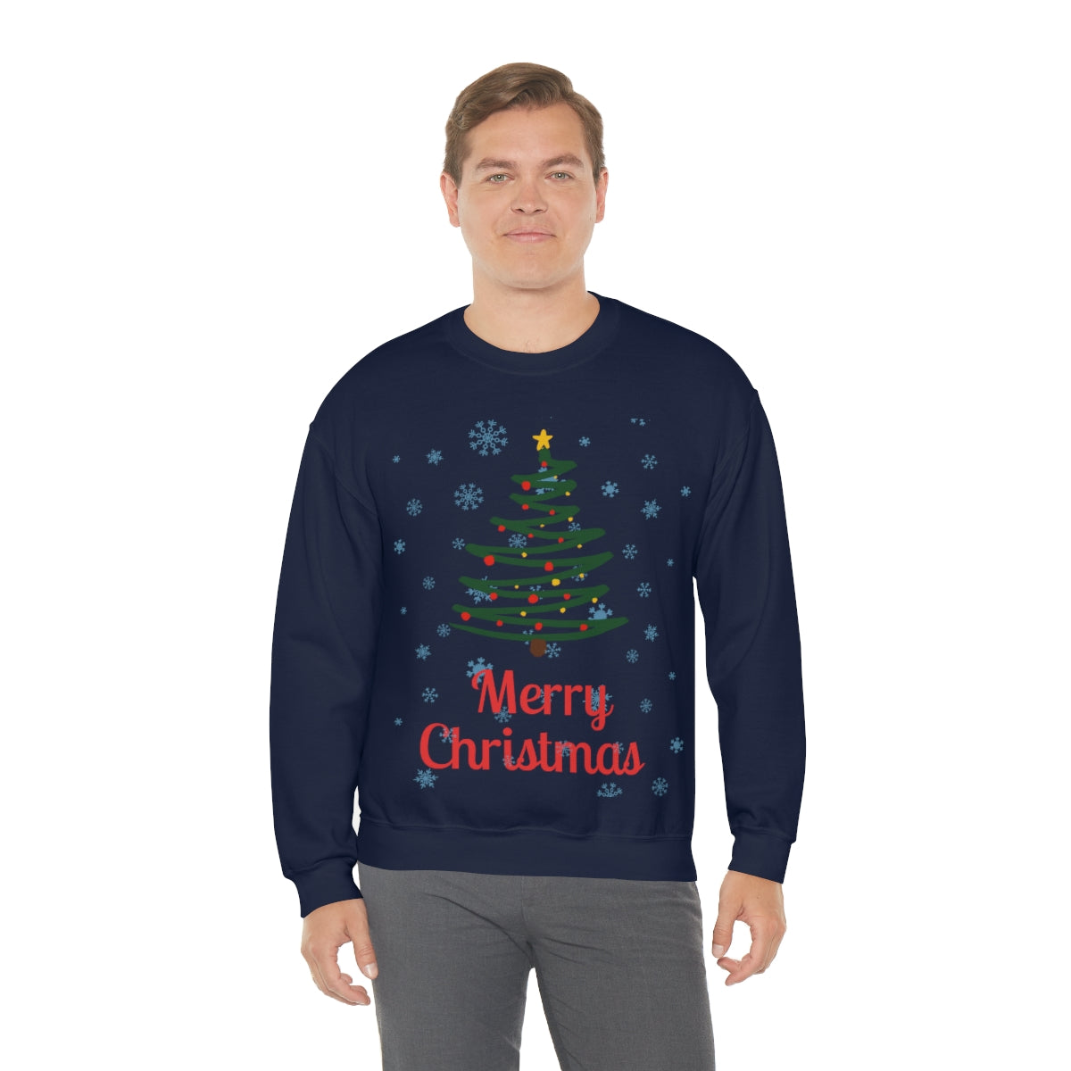 Merry Christmas Tree Unisex Heavy Blend™ Crewneck Sweatshirt