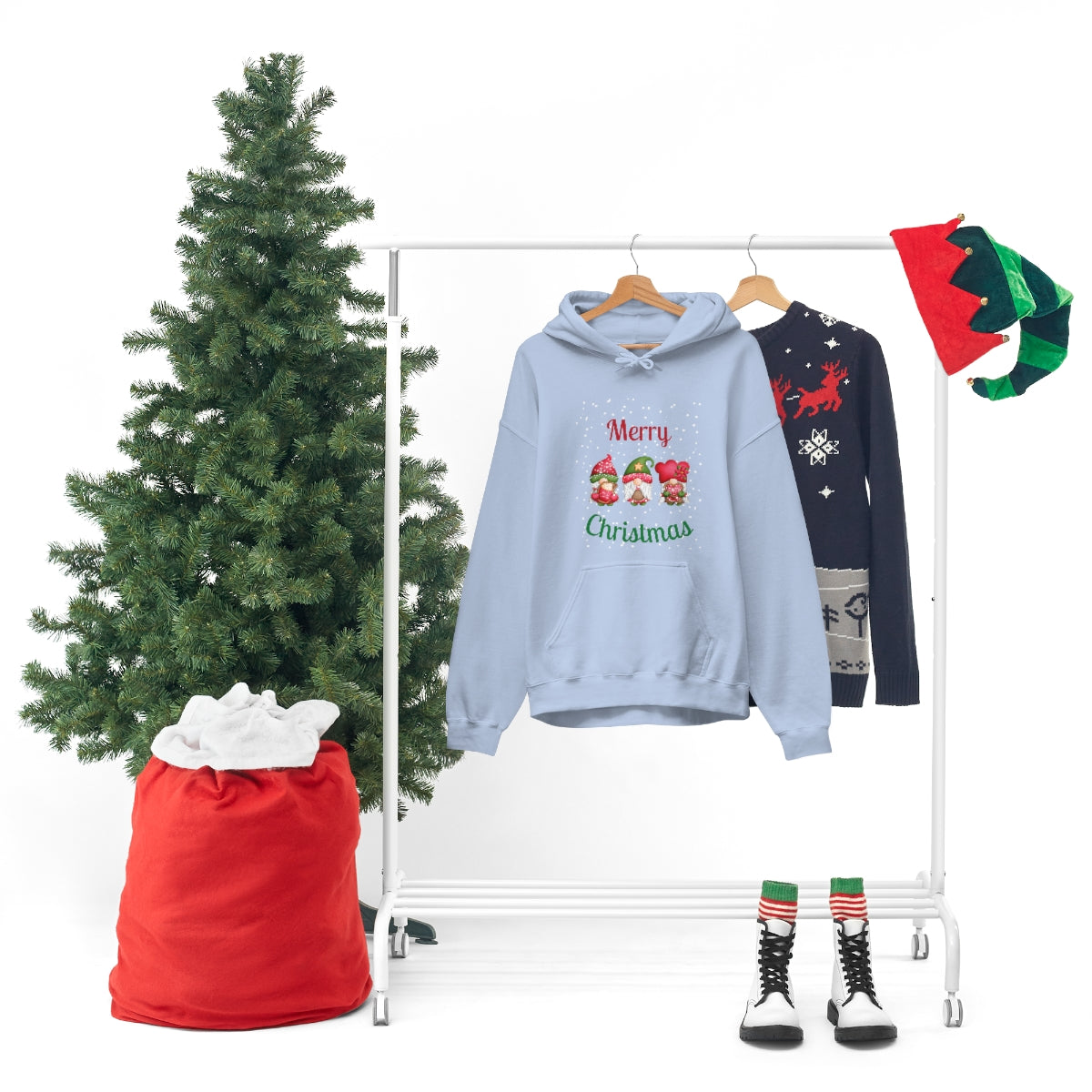 Three Gnomes Merry Christmas Unisex Heavy Blend™ Hooded Sweatshirt