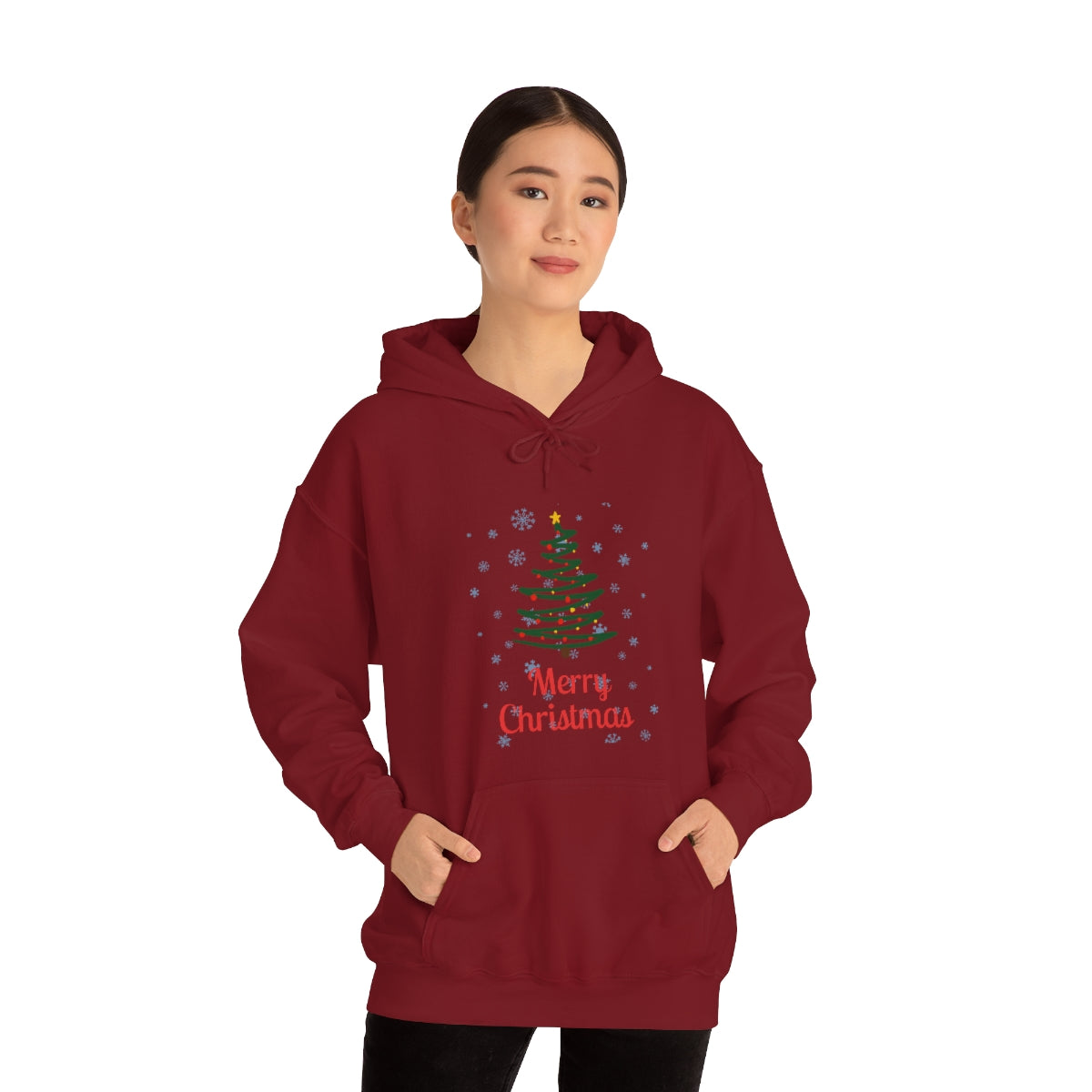 Merry Christmas Tree Unisex Heavy Blend™ Hooded Sweatshirt