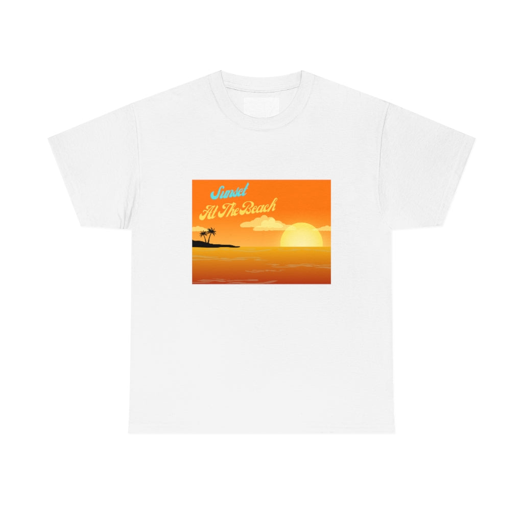 Sunset At The Beach Unisex Heavy Cotton Tee