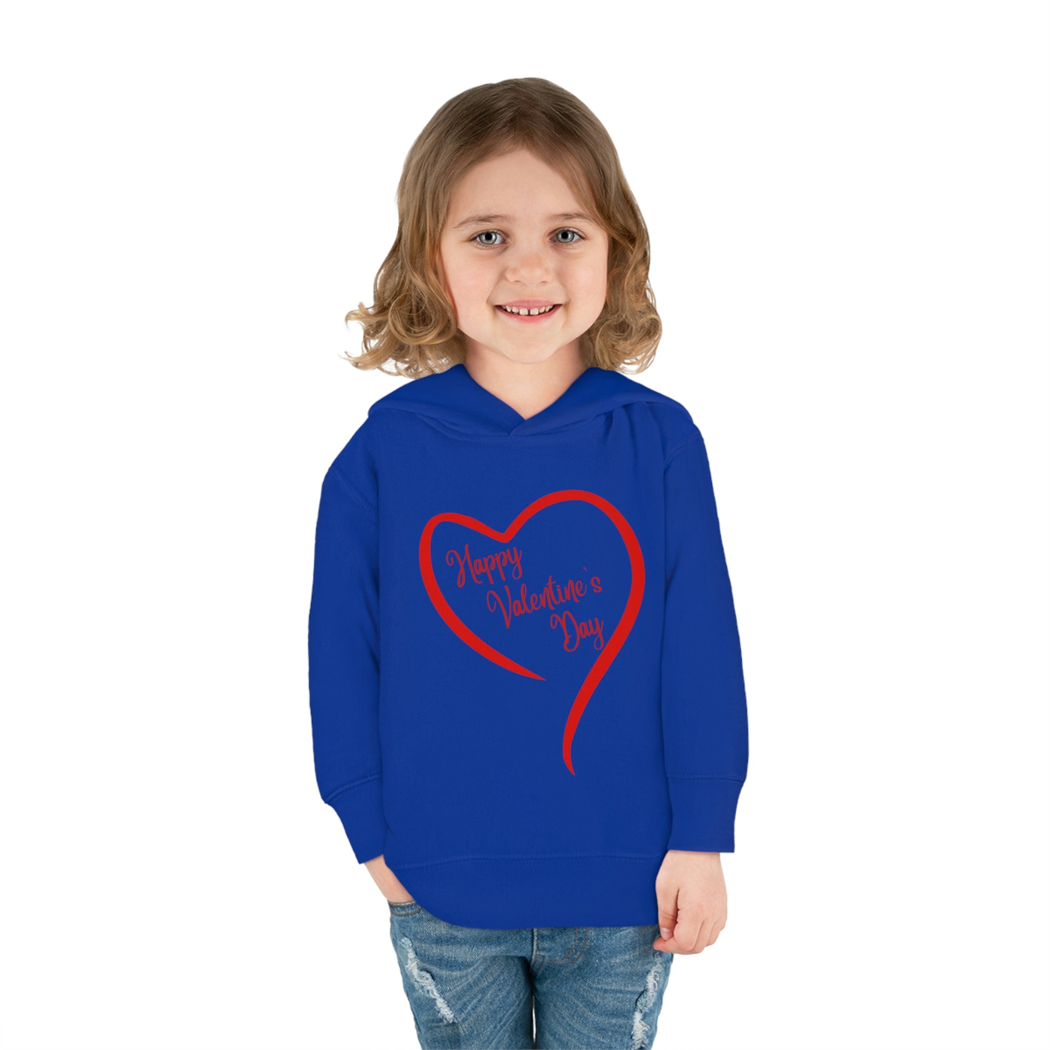Happy Valentine's Day Toddler Pullover Fleece Hoodie