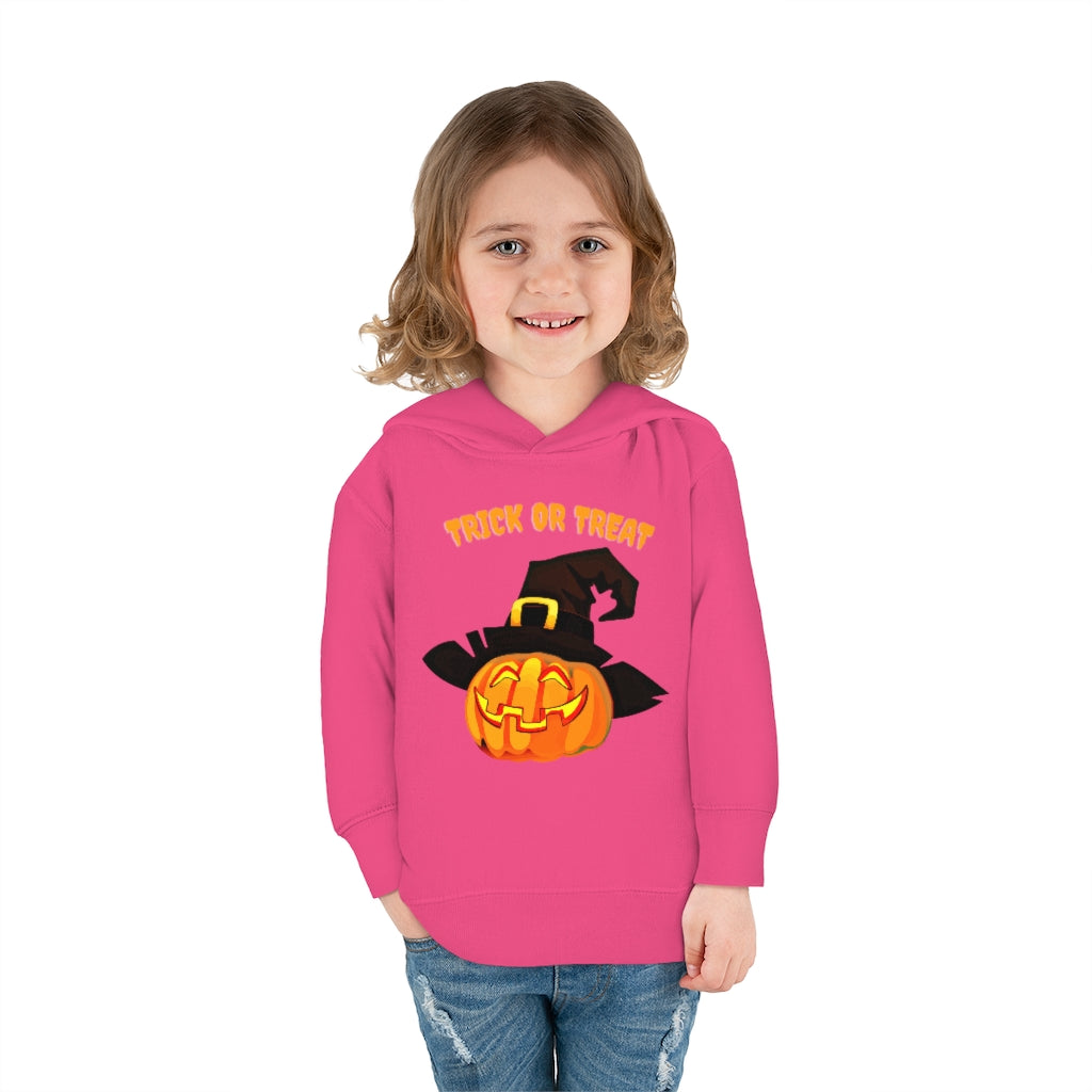 Pumpkin Trick or Treat Toddler Pullover Fleece Hoodie