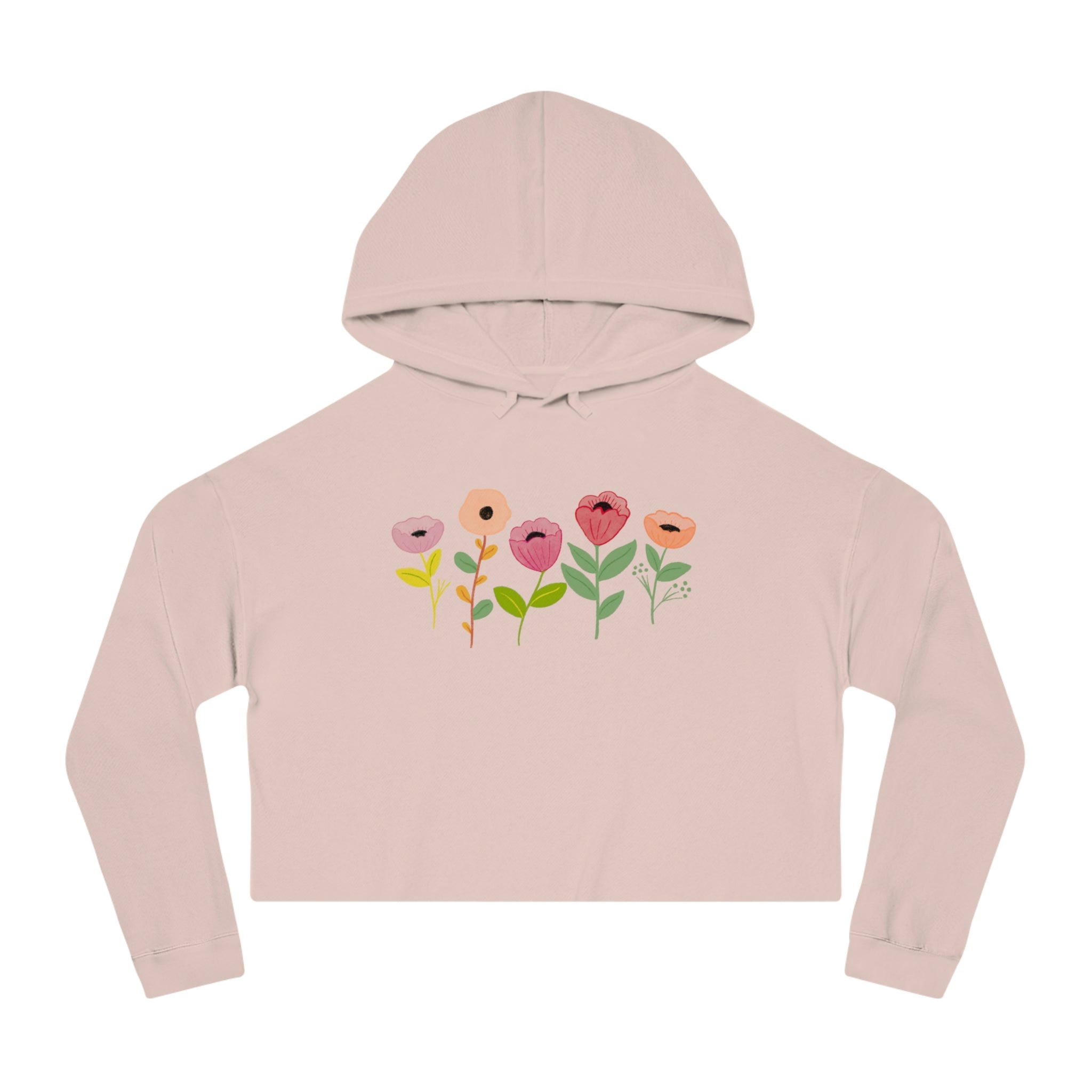 Spring Flowers Women’s Cropped Hooded Sweatshirt