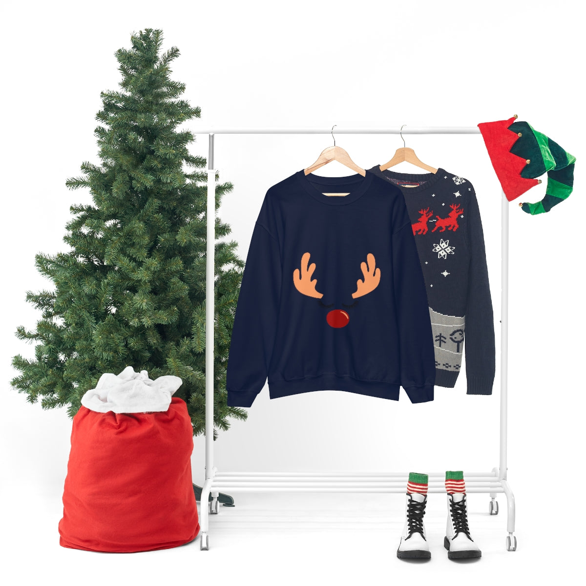 Reindeer Christmas Unisex Heavy Blend™ Crewneck Sweatshirt