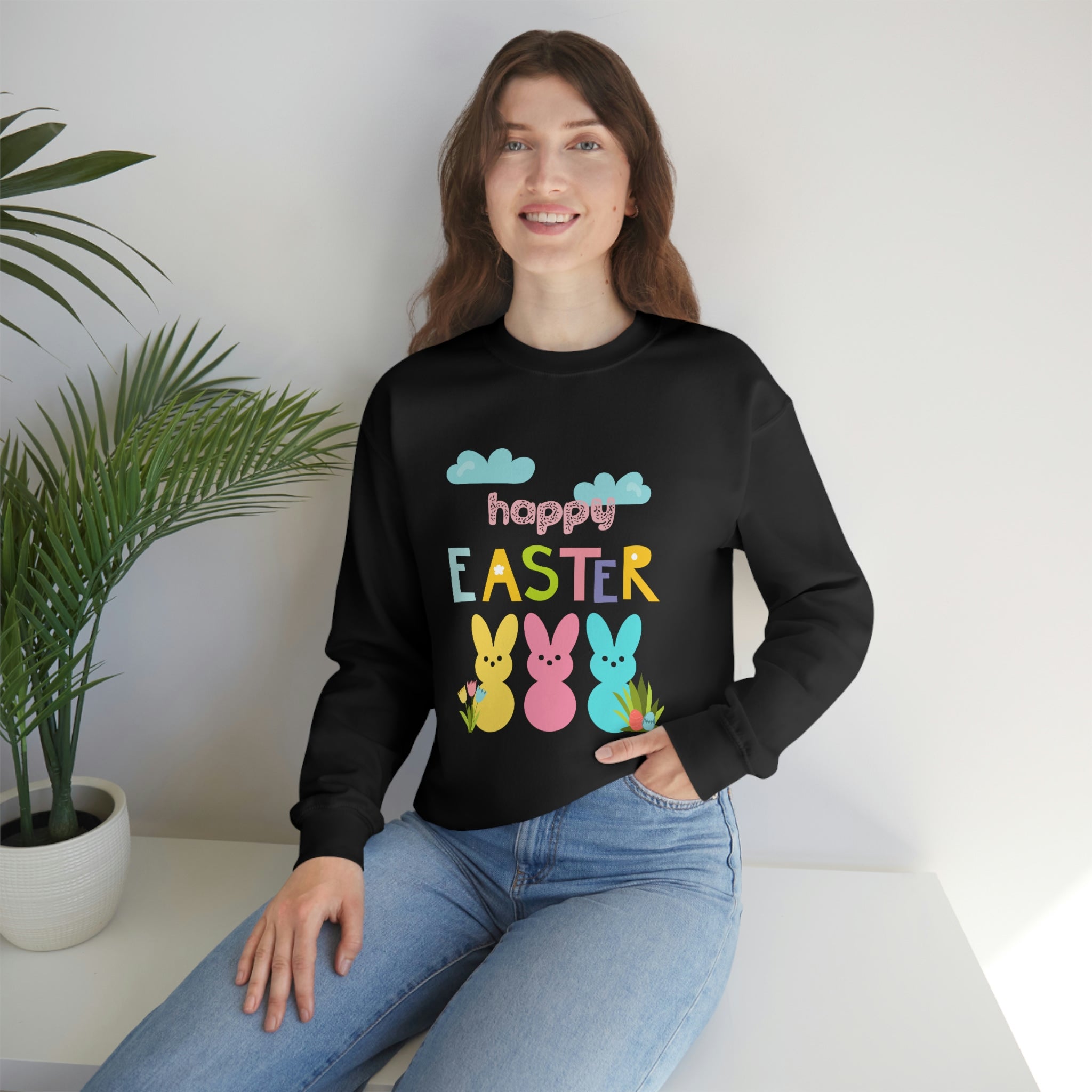 Happy Easter Bunny Unisex Heavy Blend™ Crewneck Sweatshirt