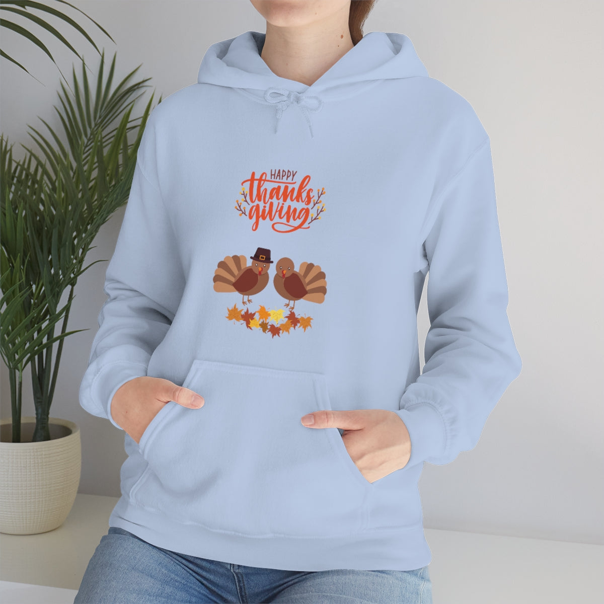 Cute Thanksgiving Turkey Pilgrims Unisex Heavy Blend™ Hooded Sweatshirt