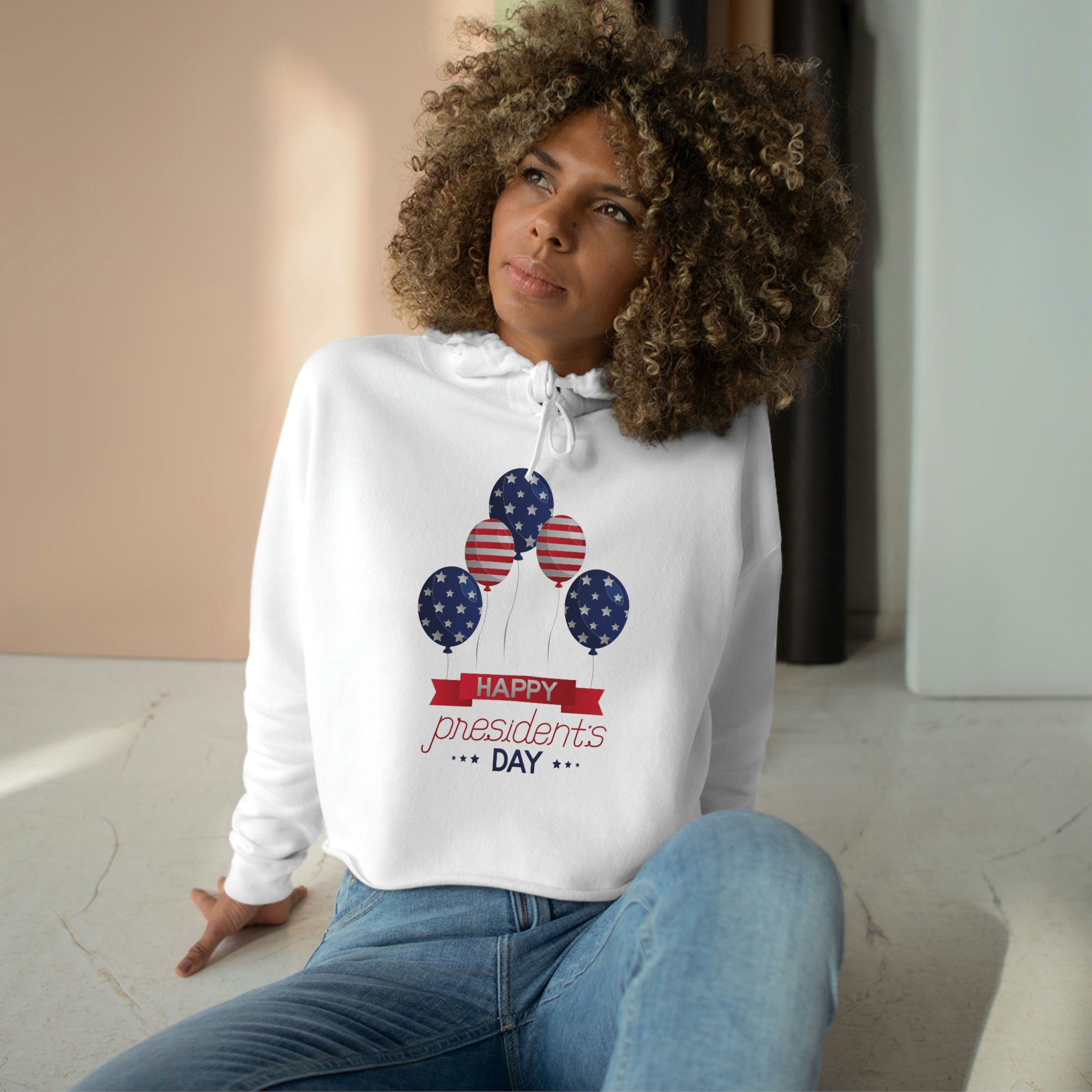 Happy President's Day Stars & Stripe Crop Hoodie