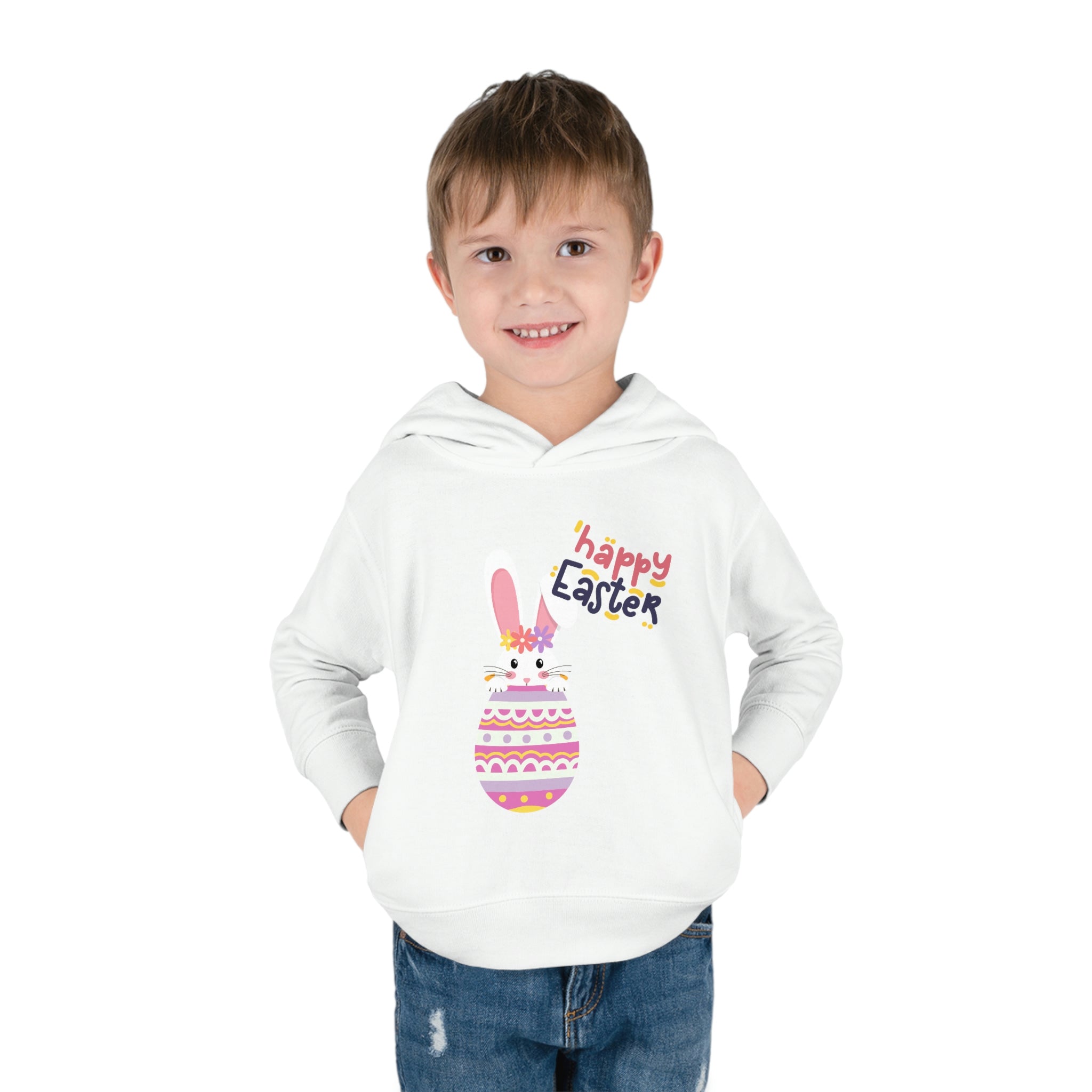 Happy Easter Day Bunny Toddler Pullover Fleece Hoodie