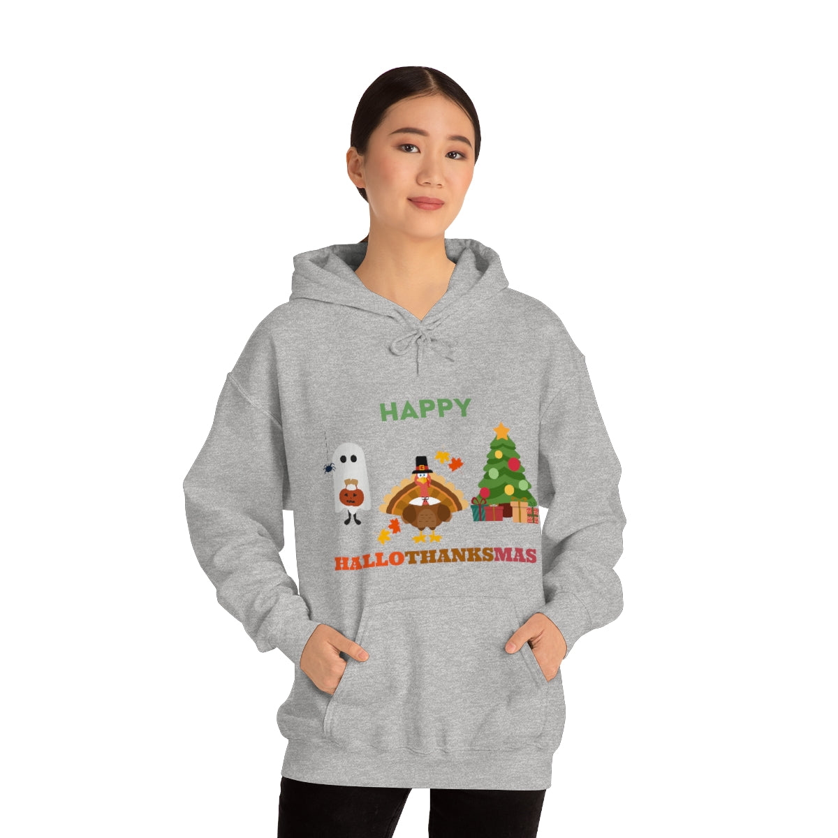 Happy Hallothanksmas Unisex Heavy Blend™ Hooded Sweatshirt