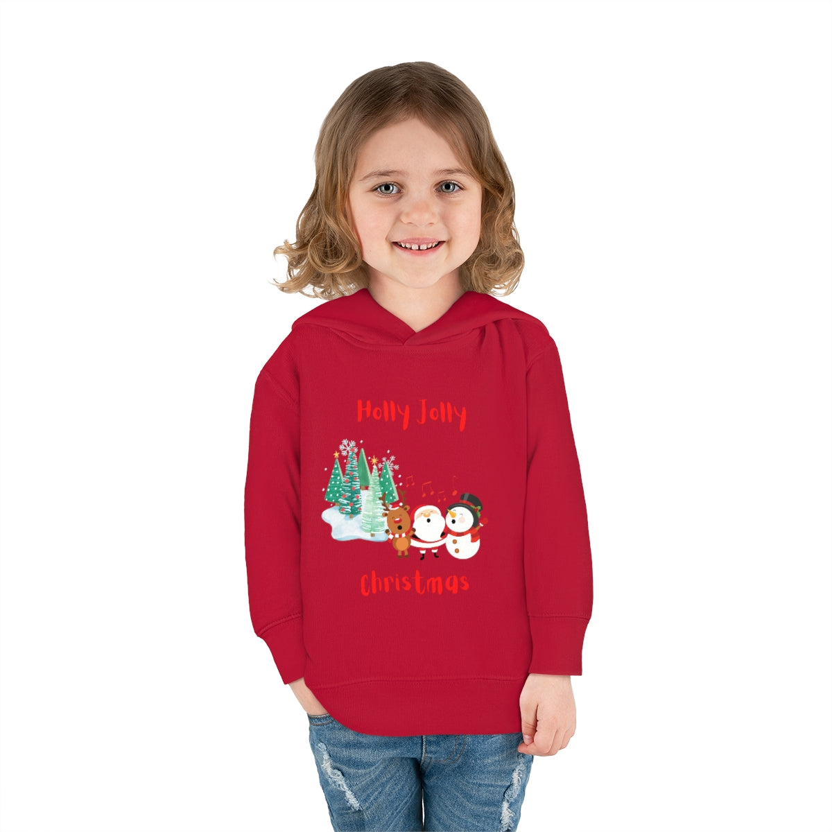 Holly Jolly Christmas Toddler Pullover Fleece Hoodie