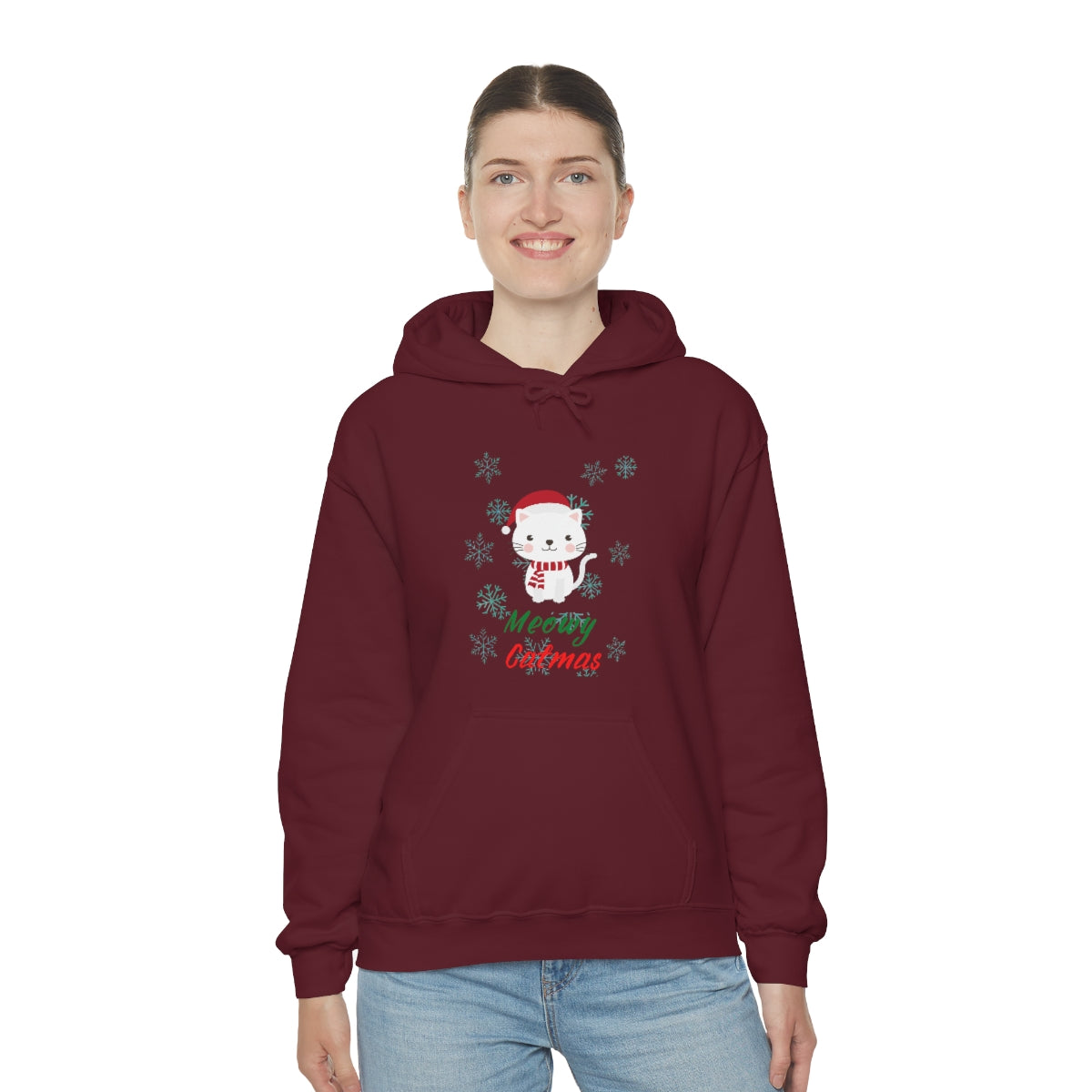 Meowy Catmas Unisex Heavy Blend™ Hooded Sweatshirt