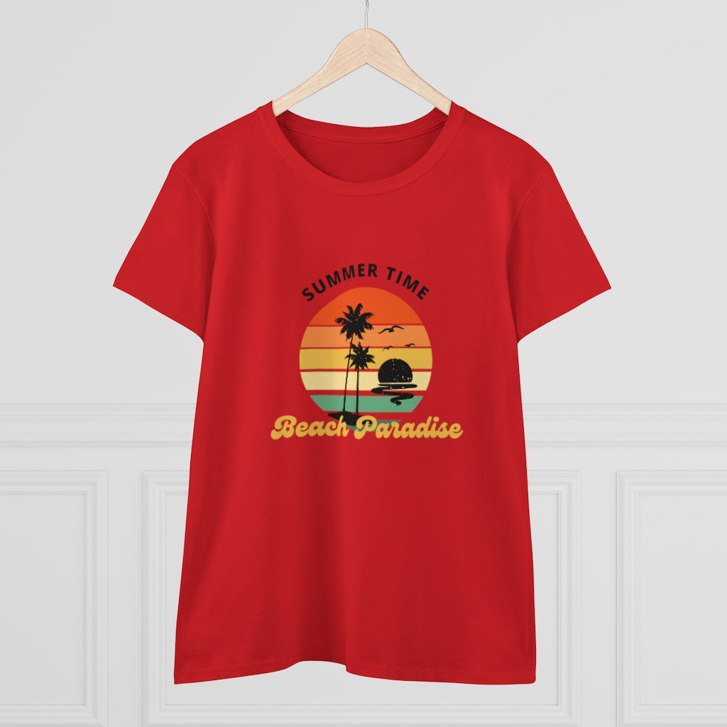 Beach Paradise Women's Midweight Cotton Tee