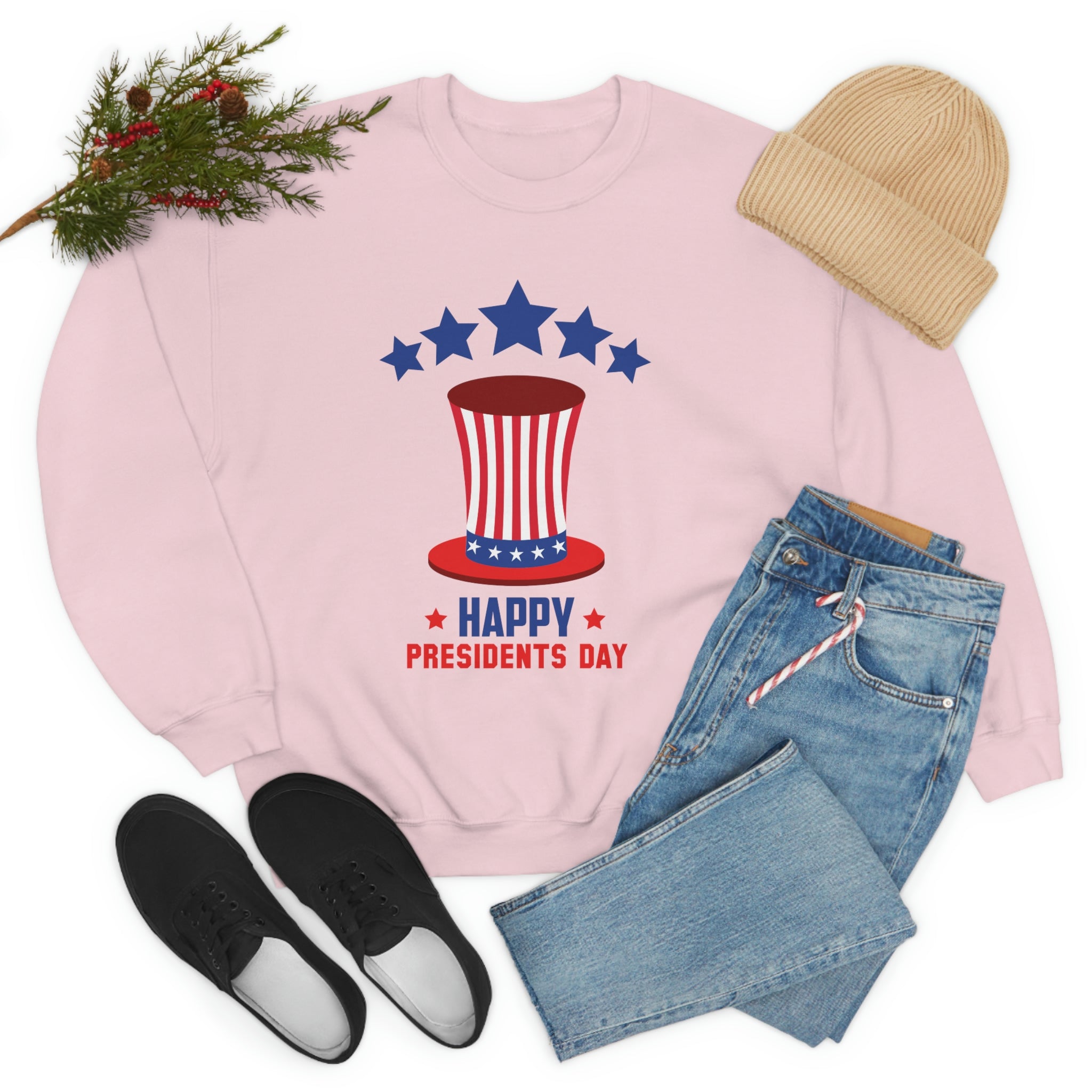 Happy President's Day Hat Unisex Heavy Blend™ Crewneck Sweatshirt