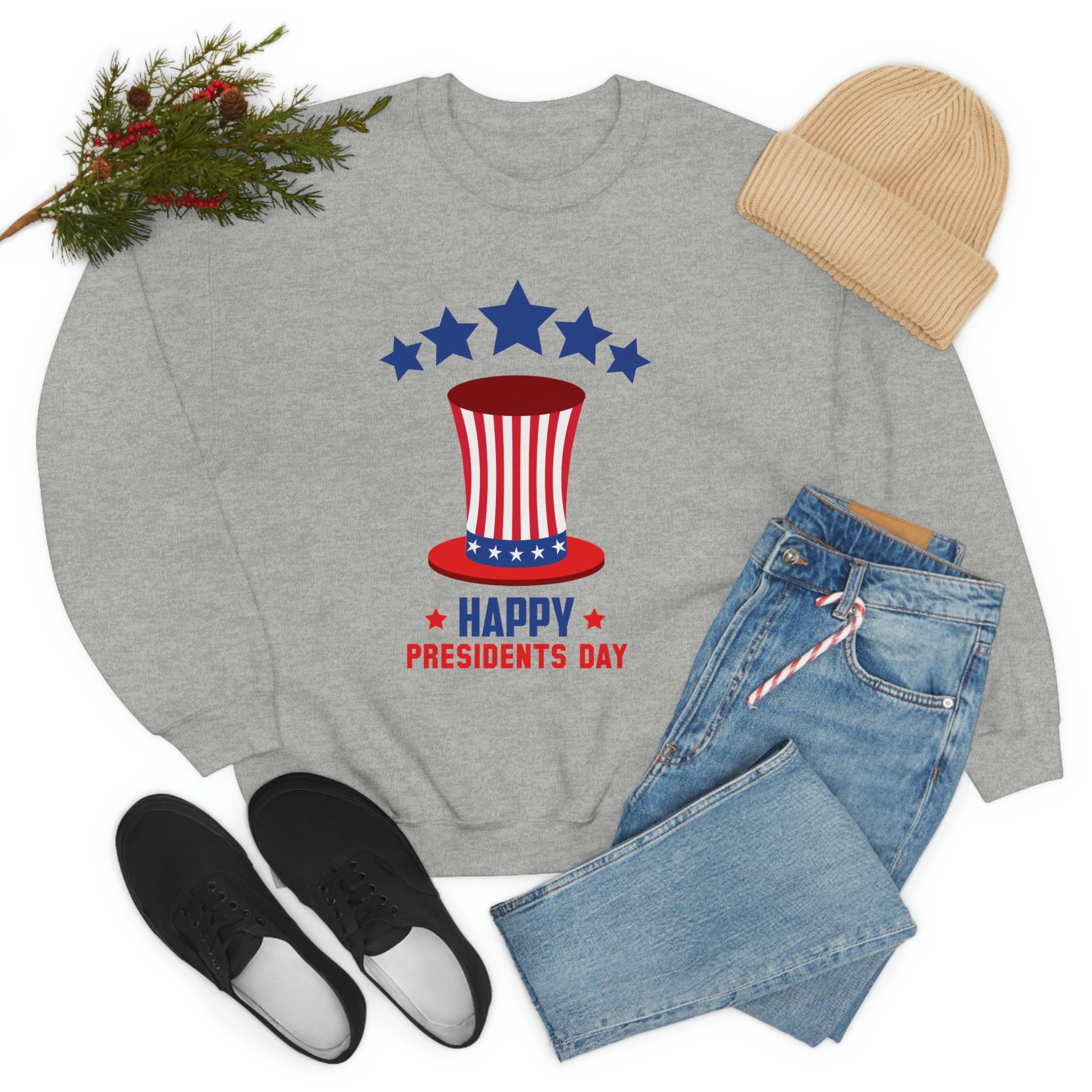 Happy President's Day Hat Unisex Heavy Blend™ Crewneck Sweatshirt