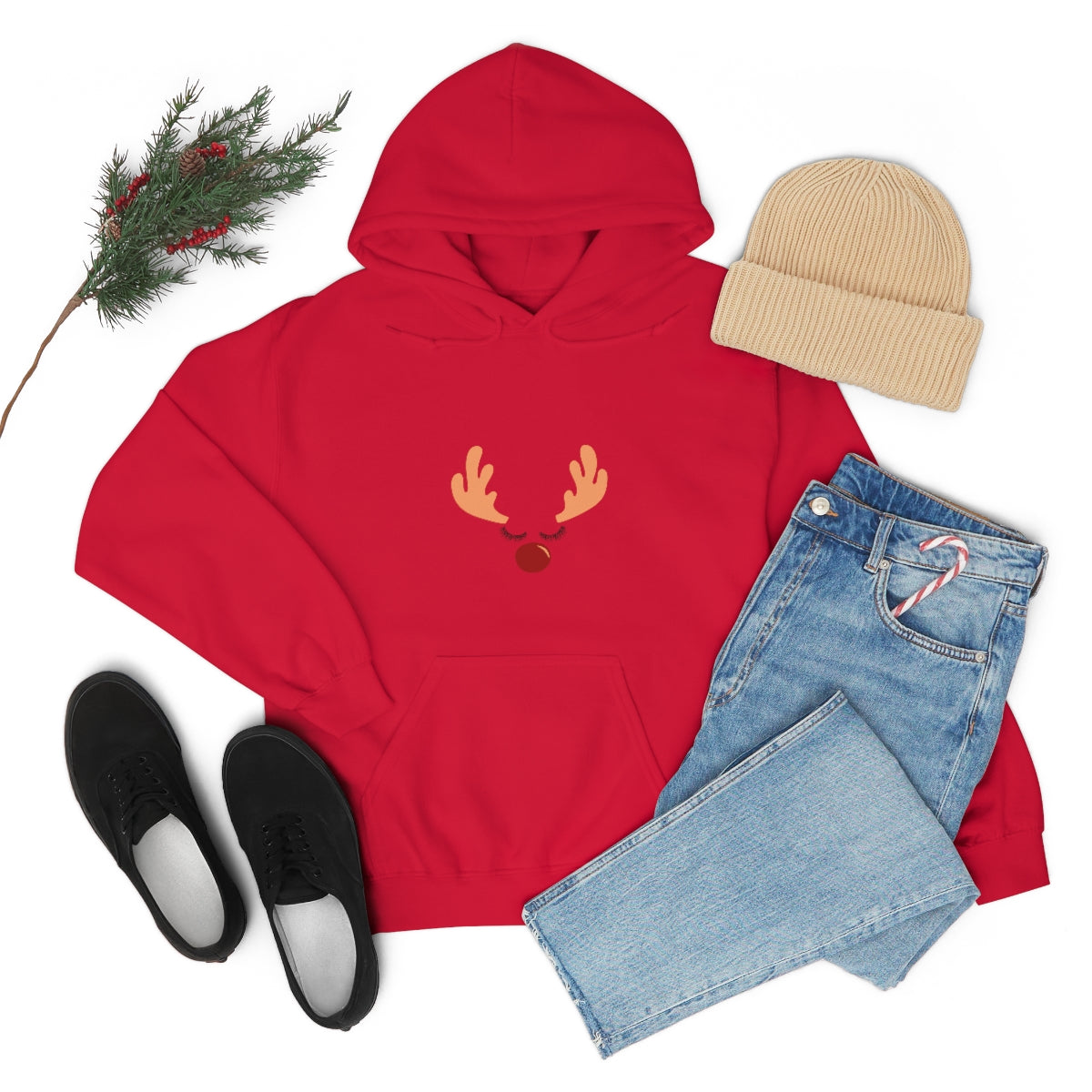 Reindeer Christmas Unisex Heavy Blend™ Hooded Sweatshirt