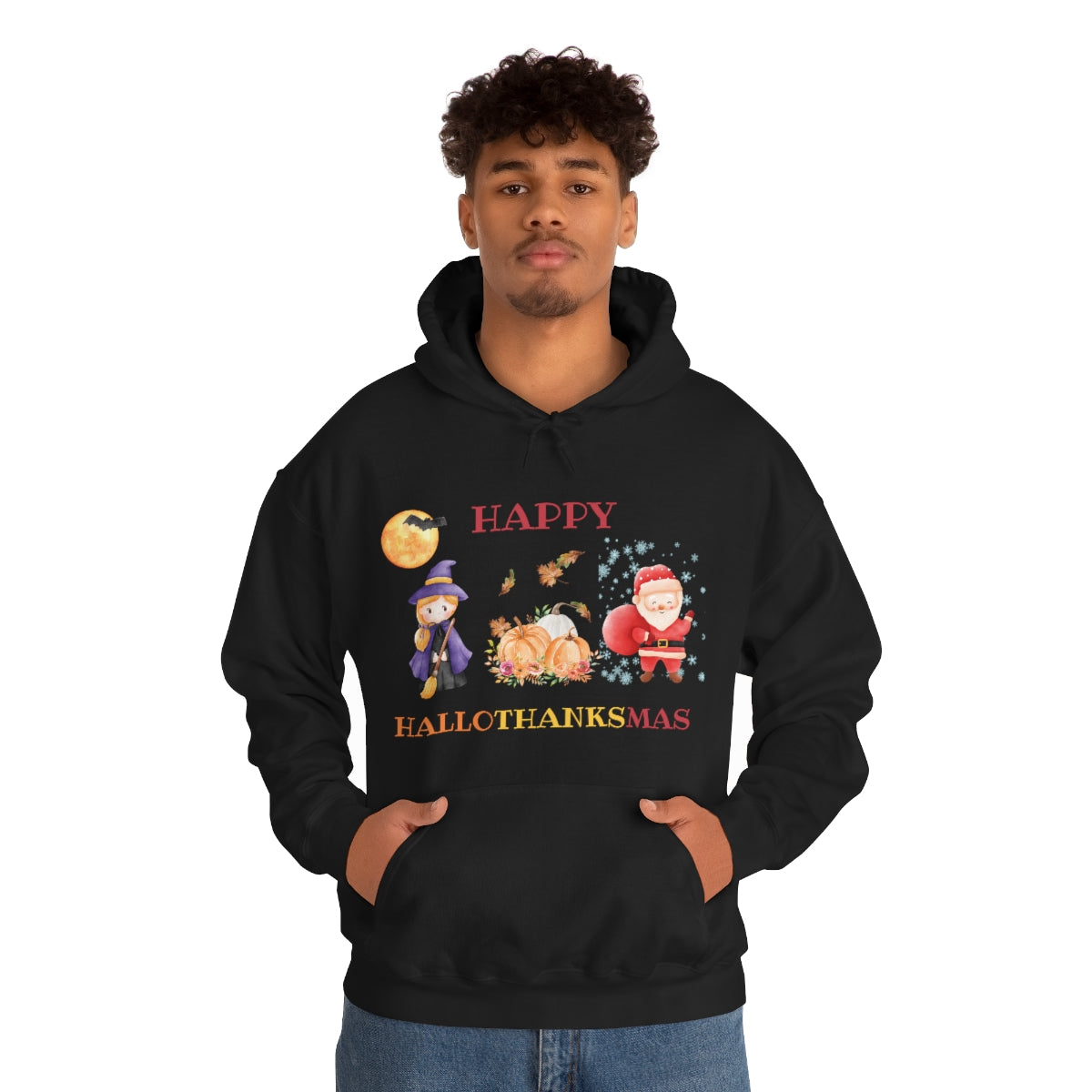 Happy Hallothanksmas Unisex Heavy Blend™ Hooded Sweatshirt