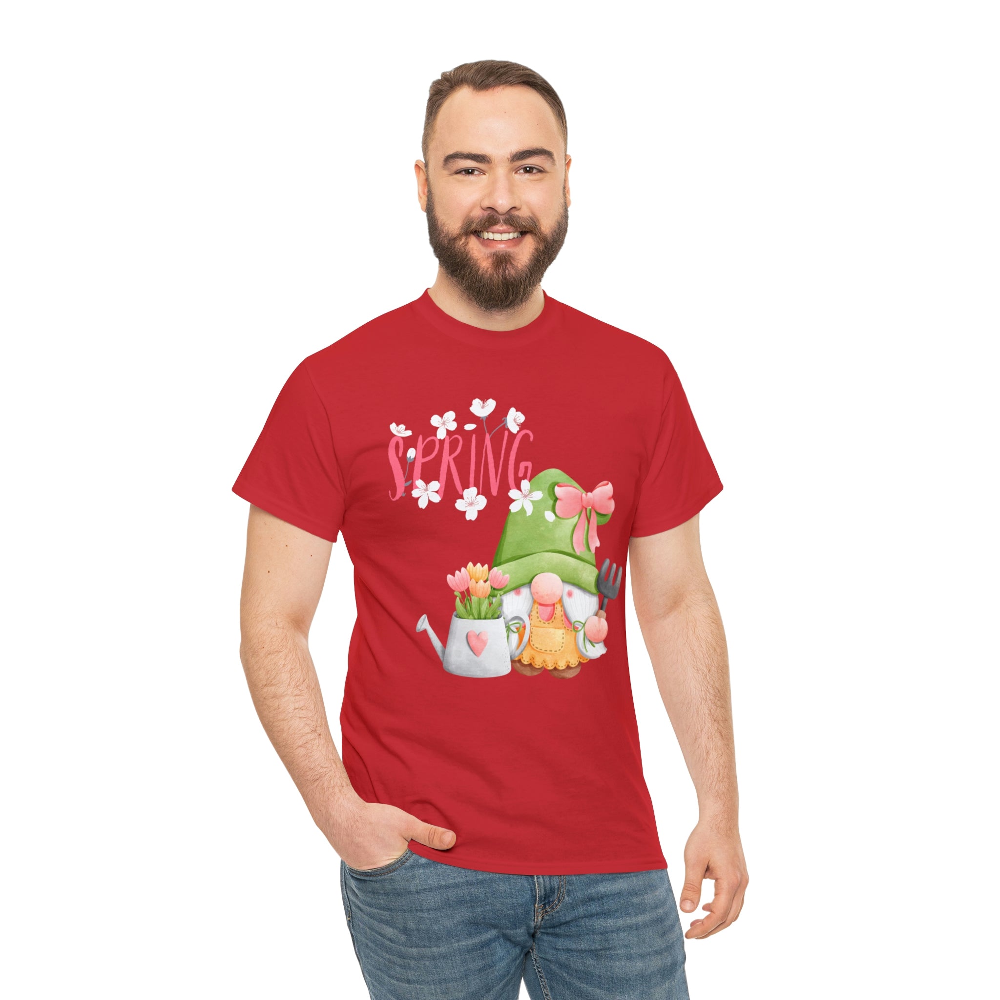 Gnome Happy Spring Unisex Heavy Cotton Tee