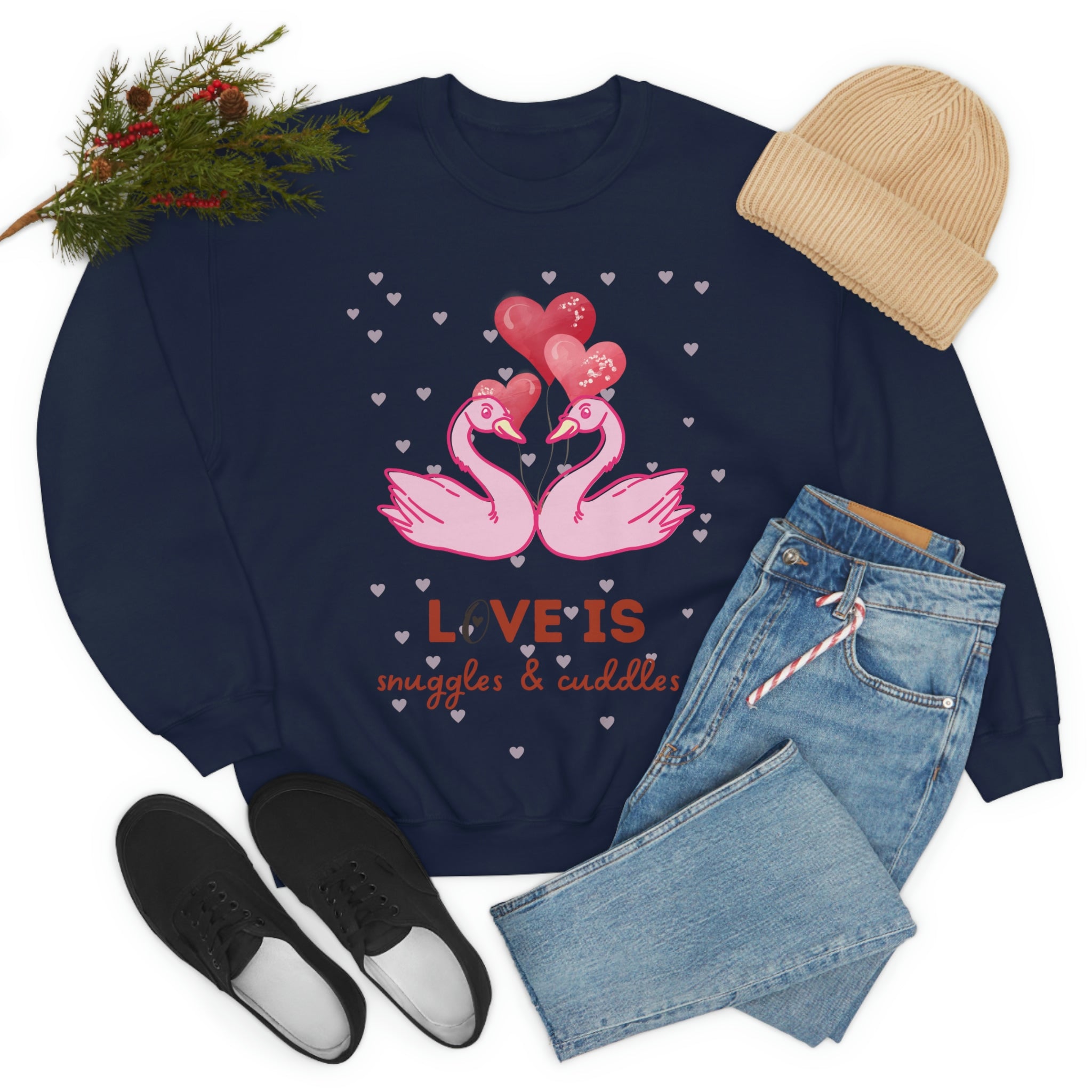 Love Is Snuggles & Cuddles Unisex Heavy Blend™ Crewneck Sweatshirt