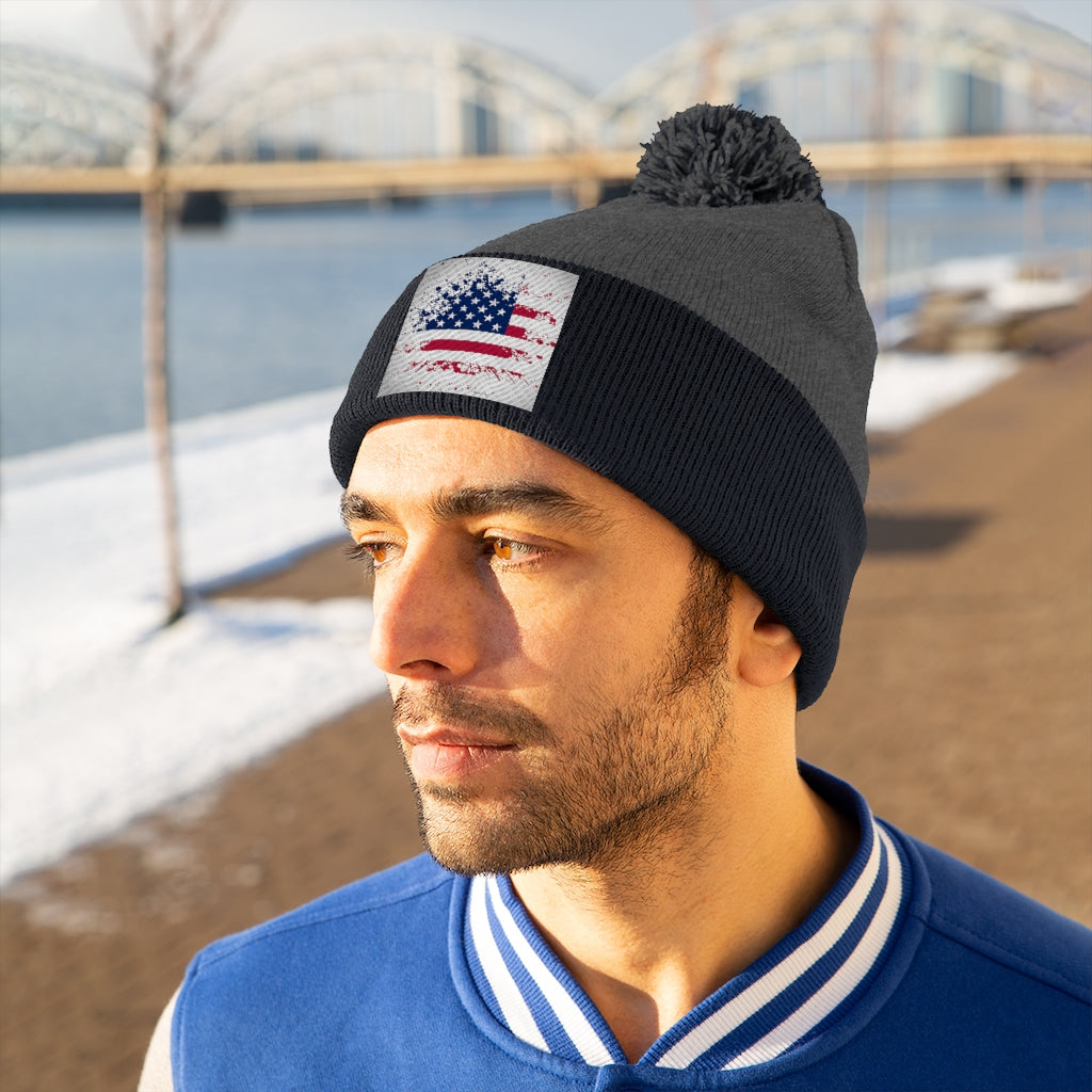 Old Glory Pom Pom Beanie