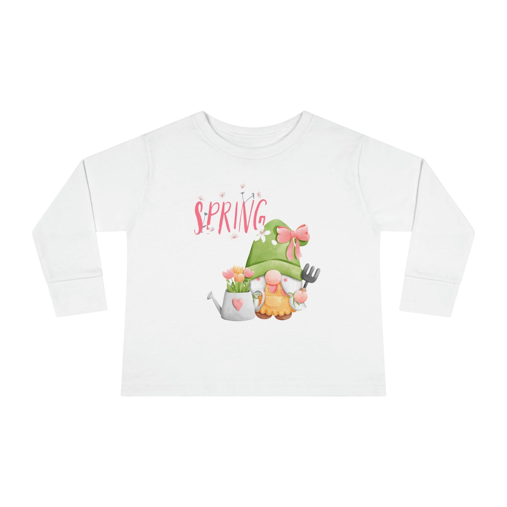 Gnome Happy Spring Toddler Long Sleeve Tee