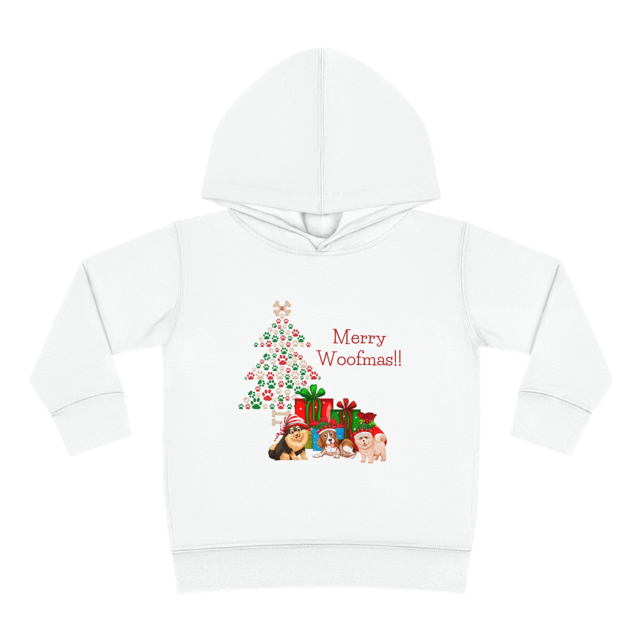 Merry Woolfmas Toddler Pullover Fleece Hoodie