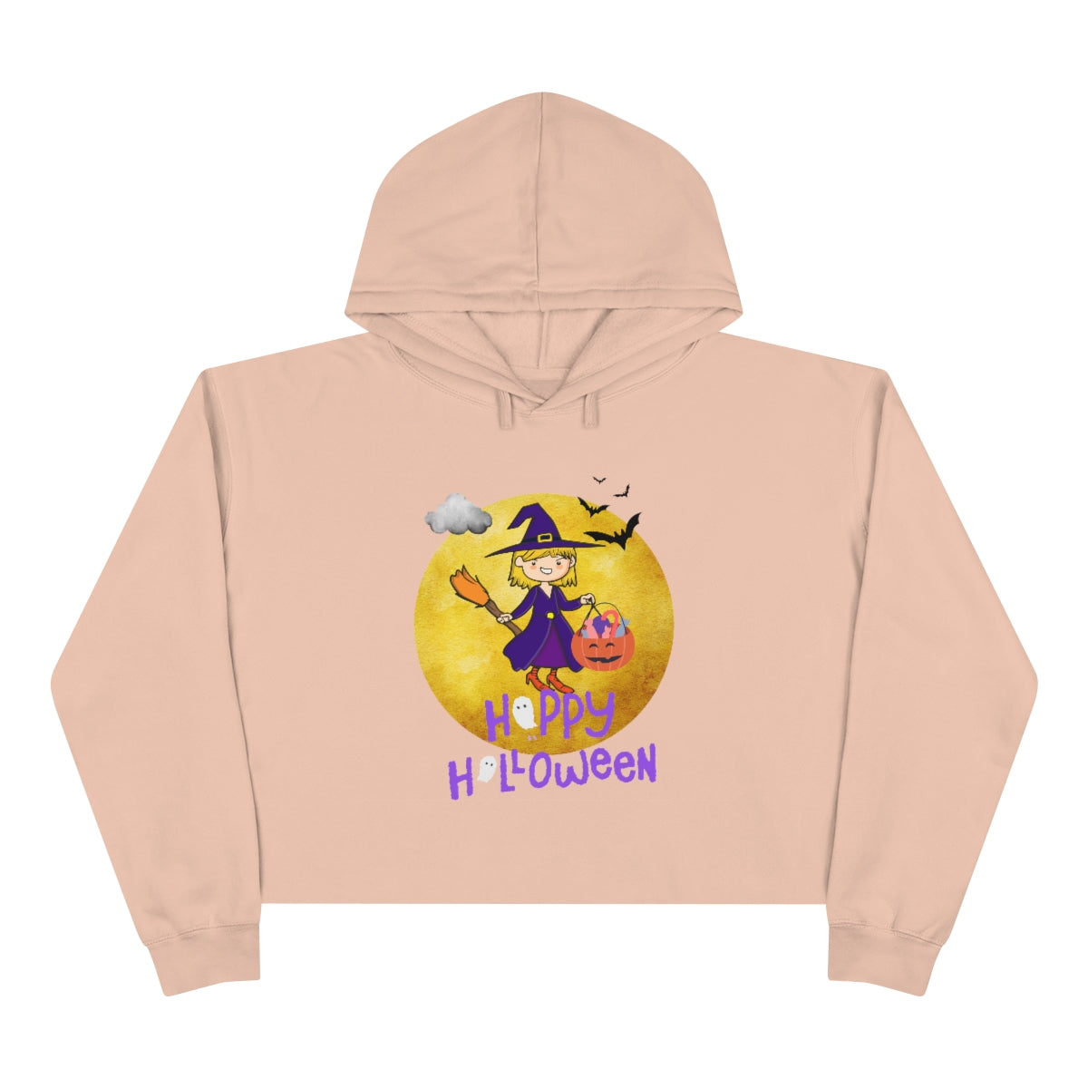 Halloween Witch Girl Crop Hoodie