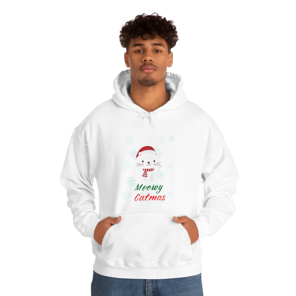 Meowy Catmas Unisex Heavy Blend™ Hooded Sweatshirt