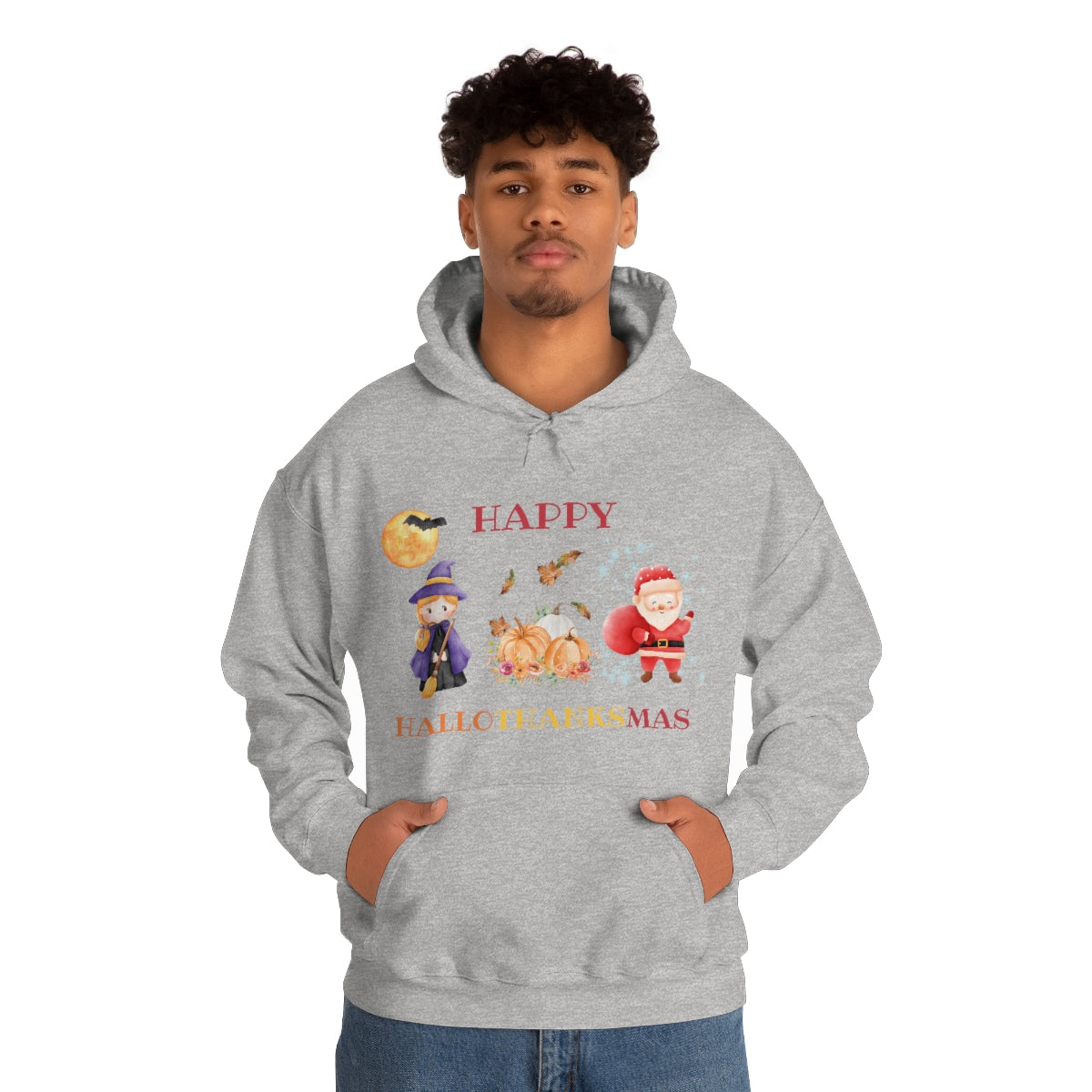 Happy Hallothanksmas Unisex Heavy Blend™ Hooded Sweatshirt