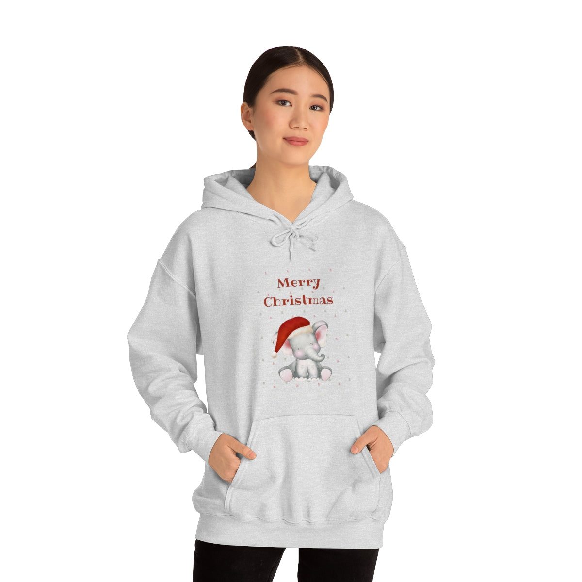 Cute Christmas Elephant Unisex Heavy Blend™ Hooded Sweatshirt