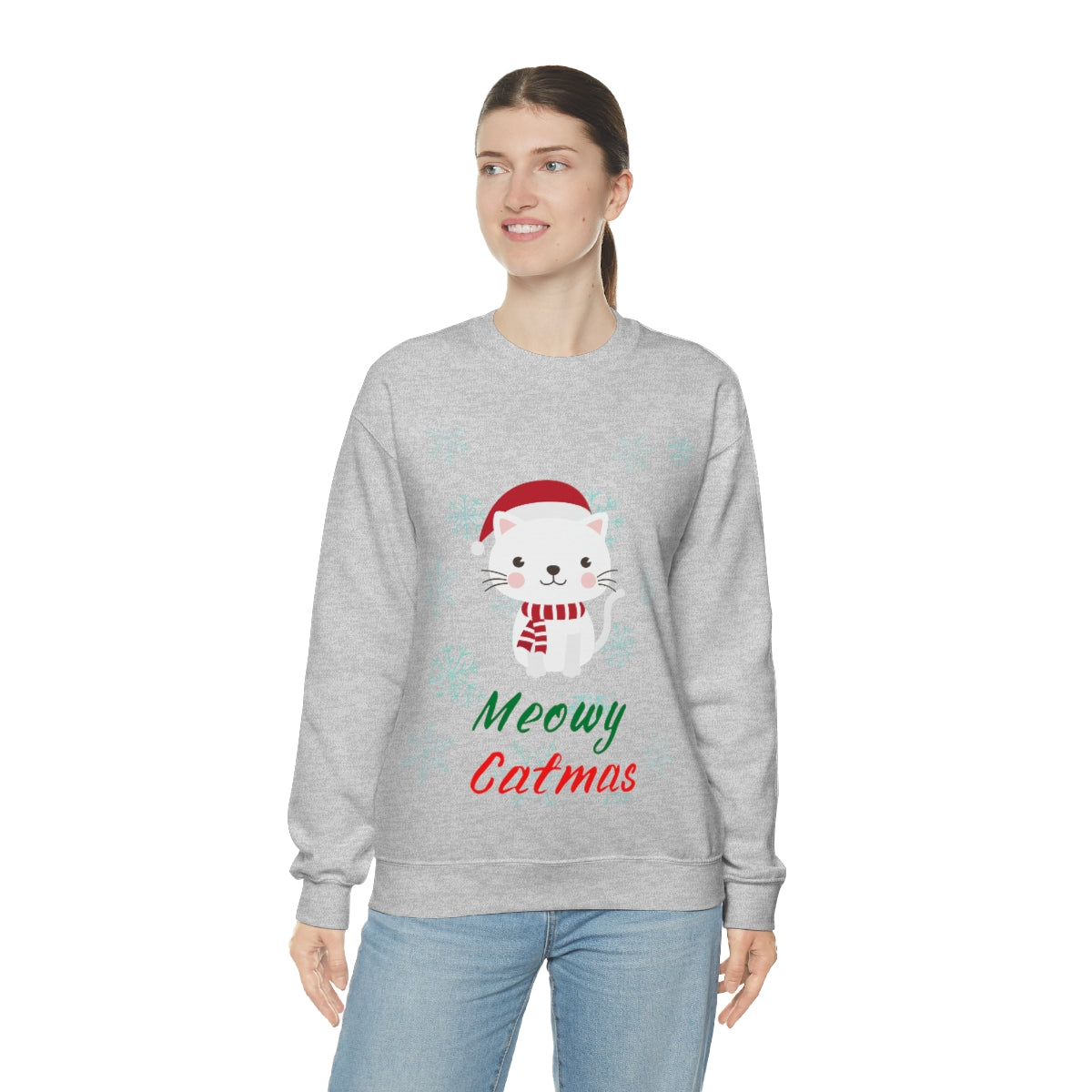 Meowy Catmas Unisex Heavy Blend™ Crewneck Sweatshirt