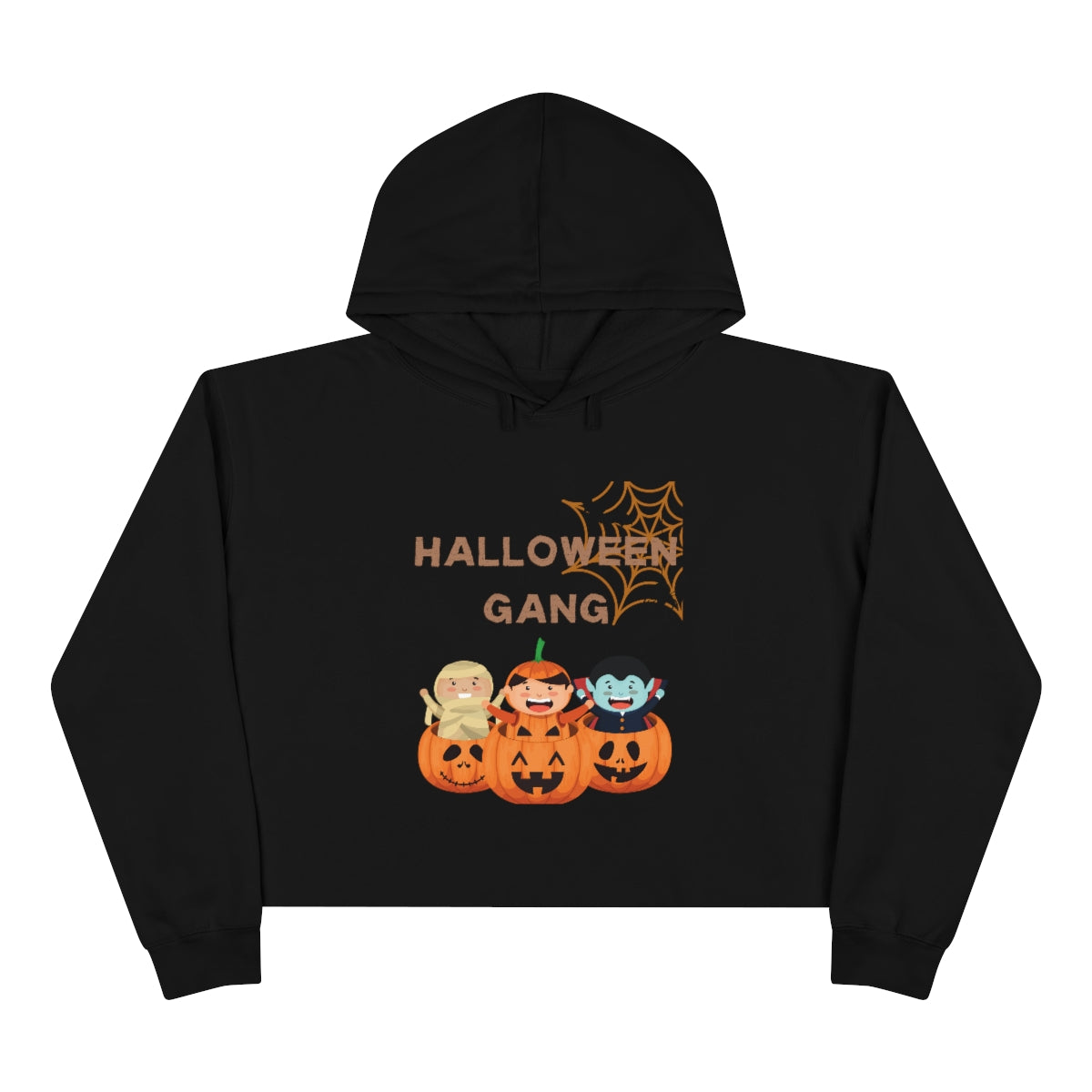 The Happy Halloween Pumpkin Gang Crop Hoodie