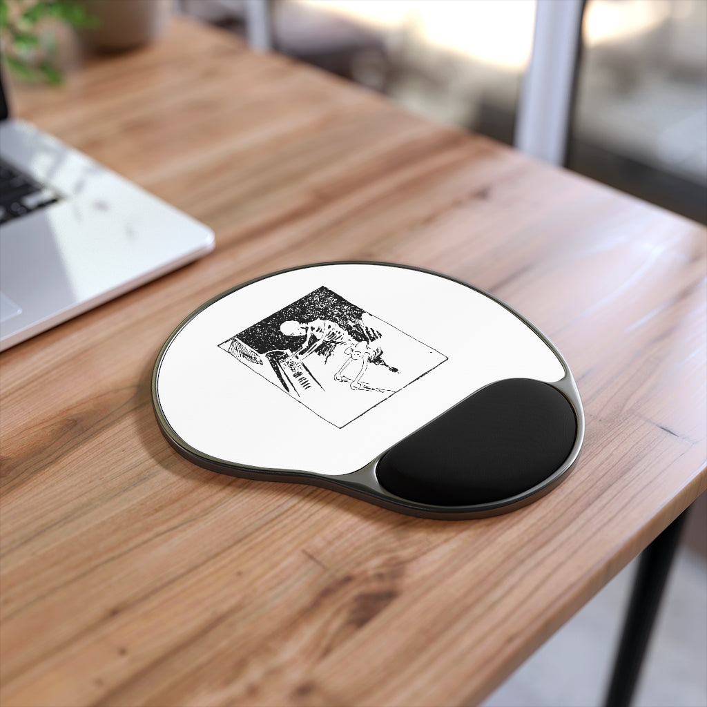 Skeleton Piano Player Mouse Pad With Wrist Rest