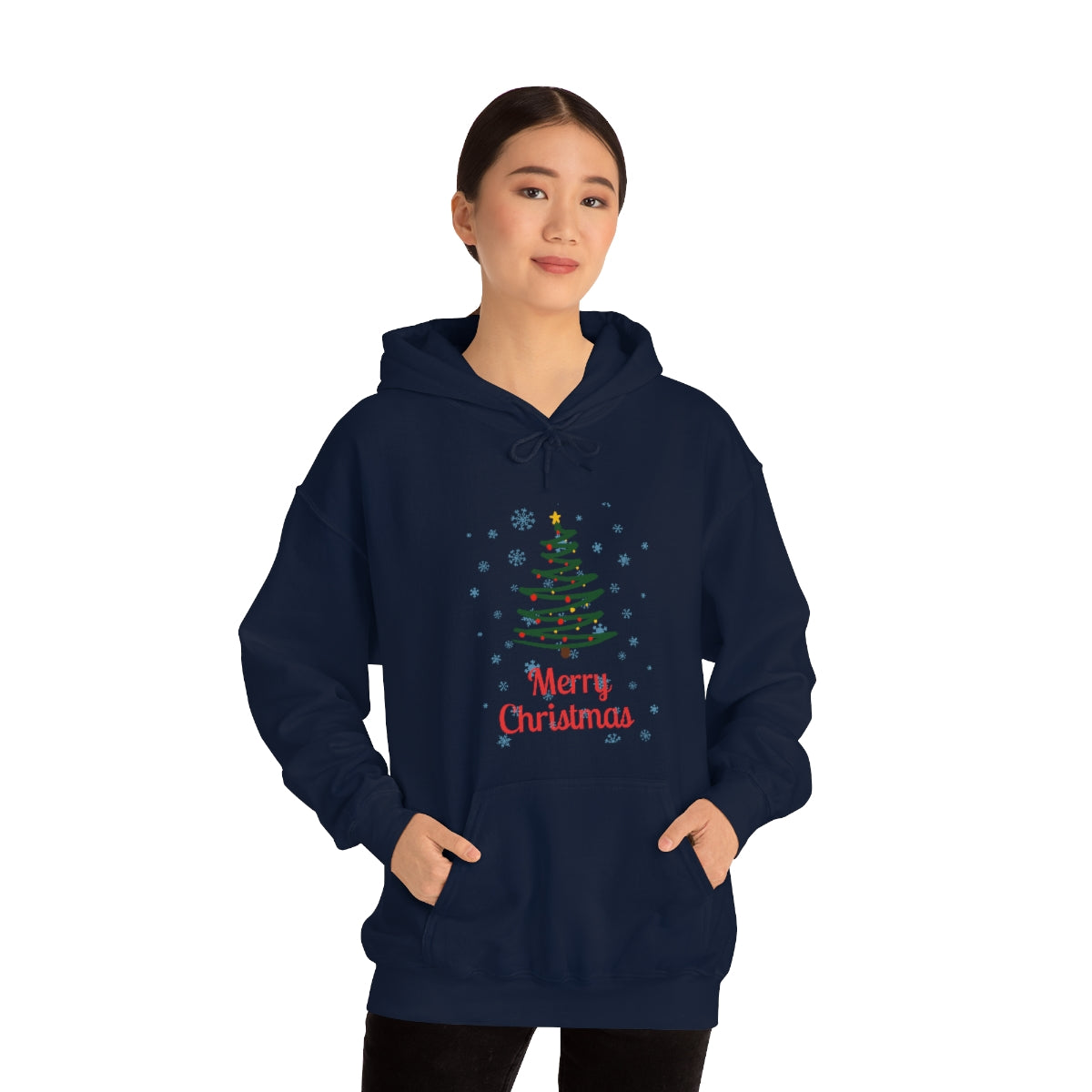 Merry Christmas Tree Unisex Heavy Blend™ Hooded Sweatshirt