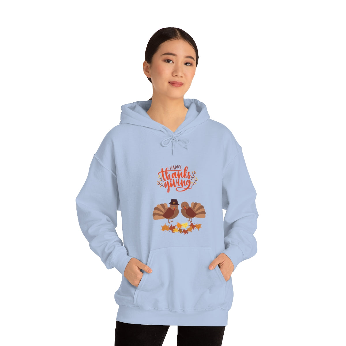 Cute Thanksgiving Turkey Pilgrims Unisex Heavy Blend™ Hooded Sweatshirt