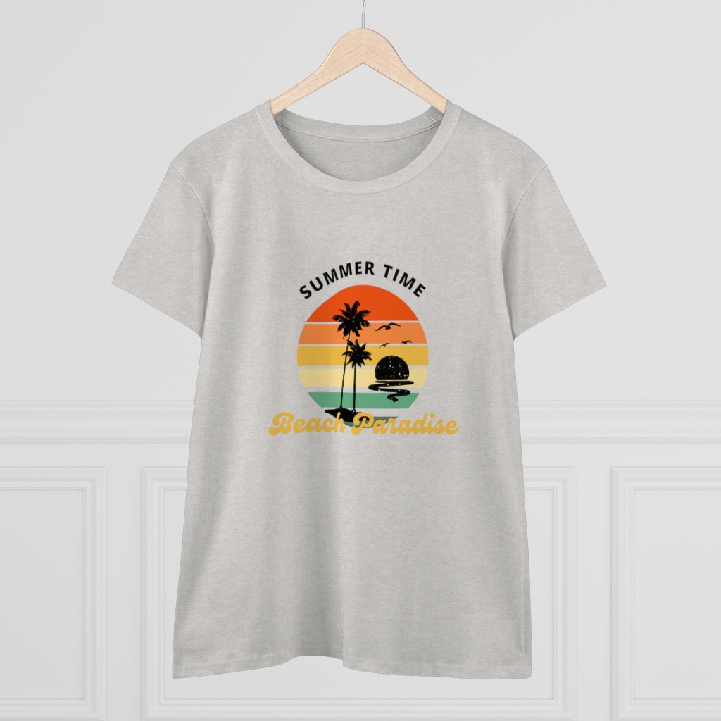 Beach Paradise Women's Midweight Cotton Tee