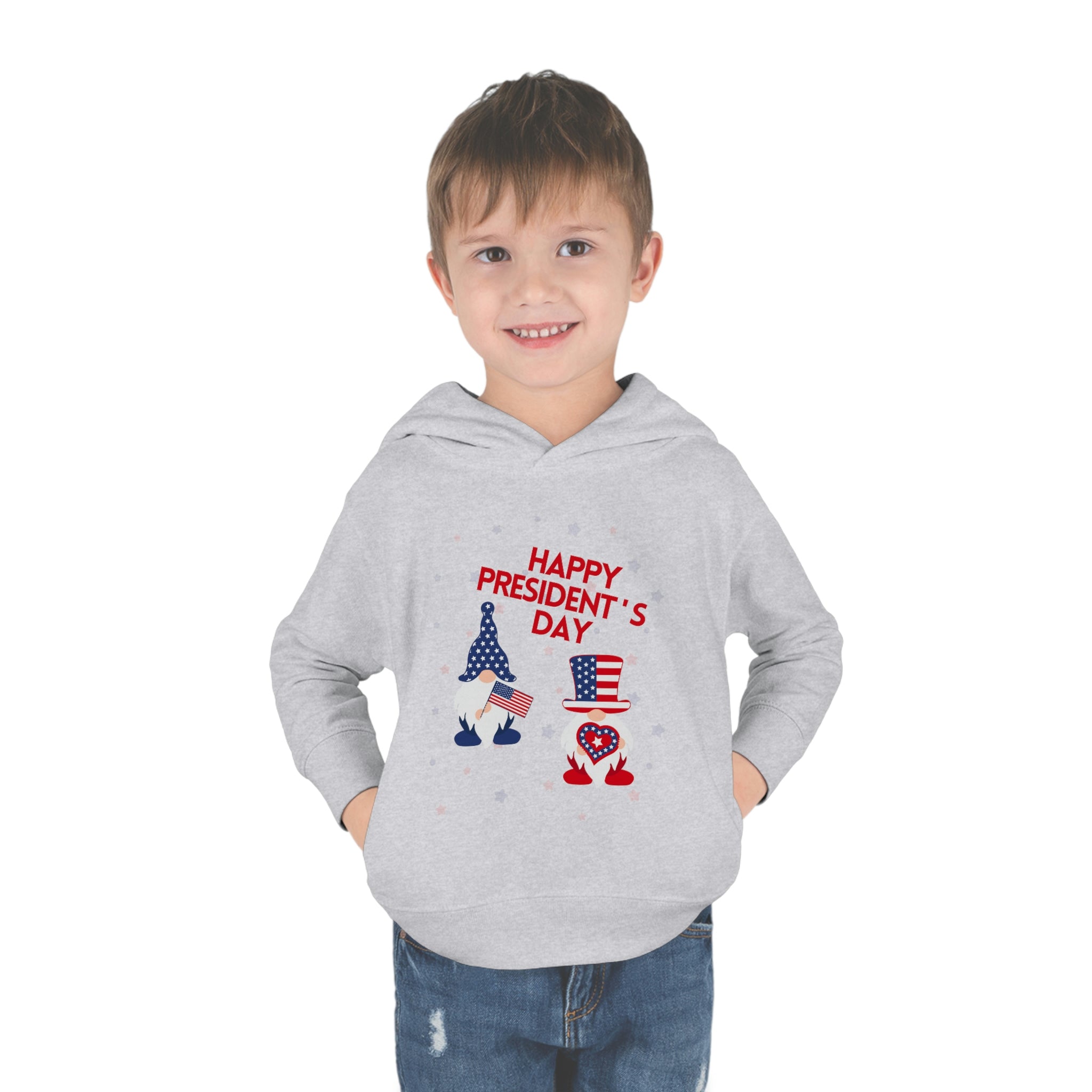 Happy President's Day Gnome Toddler Pullover Fleece Hoodie