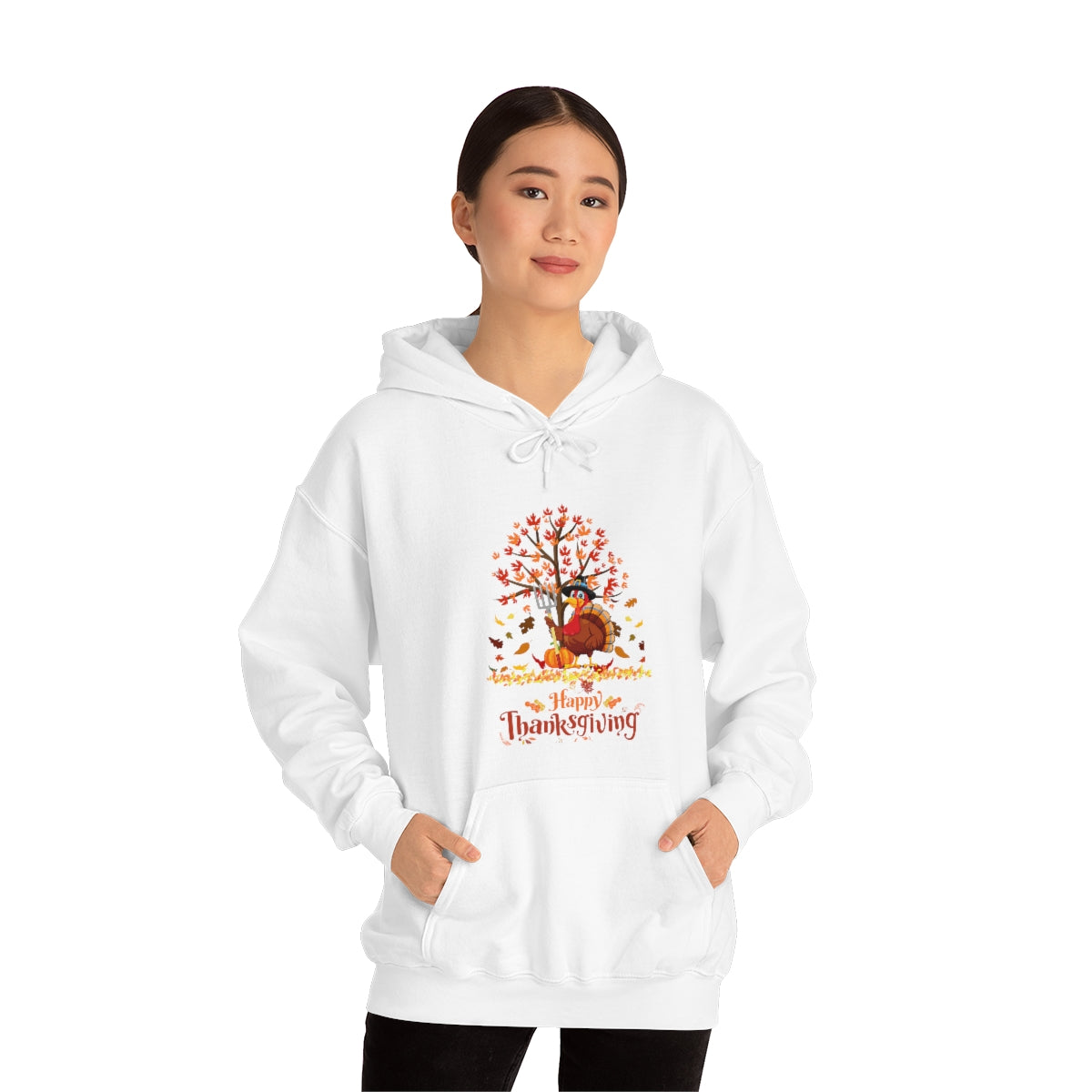 Happy Thanksgiving Turkey Pilgrim Unisex Heavy Blend™ Hooded Sweatshirt