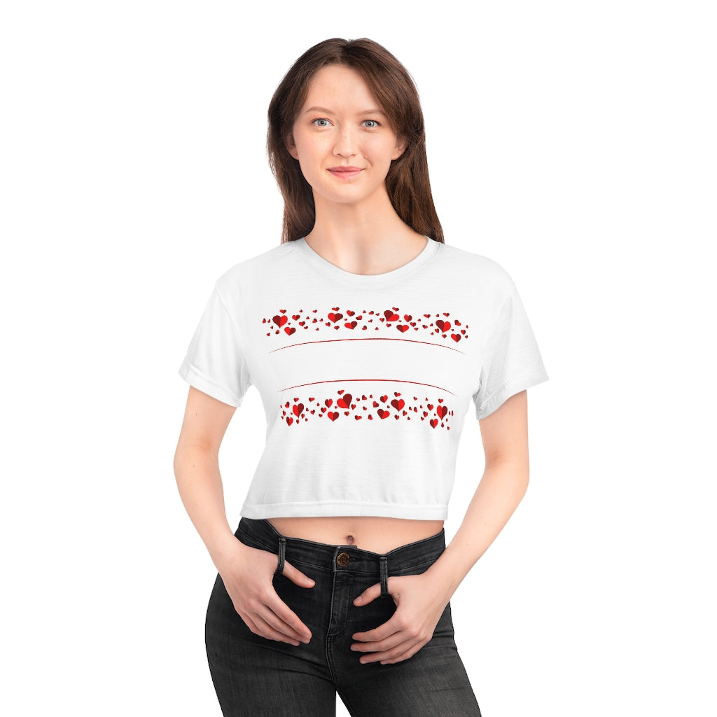 Hearts Girl AOP Crop Tee