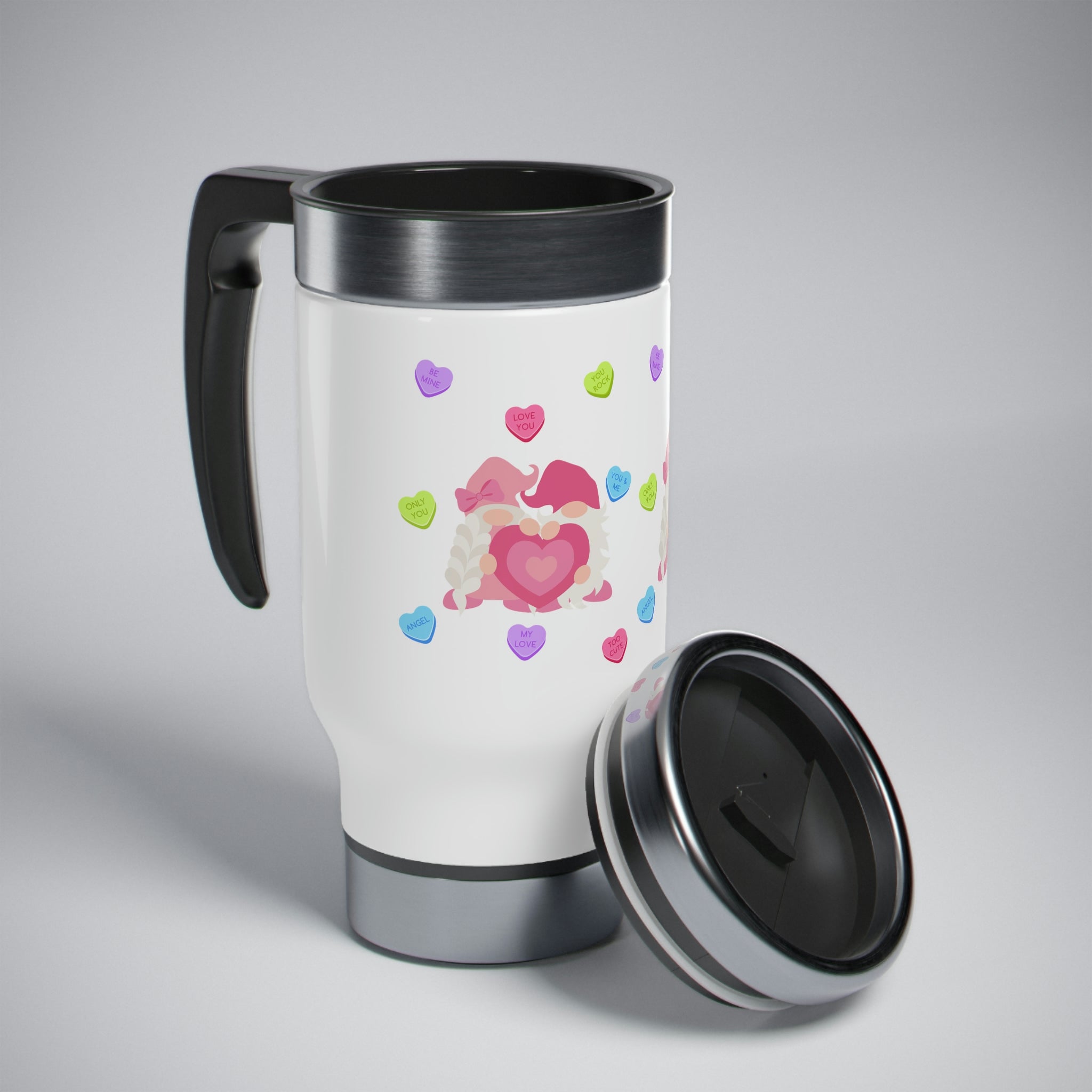 You Gnome I Love You!! Stainless Steel Travel Mug with Handle, 14oz