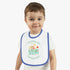 Hello Spring Baby Contrast Trim Jersey Bib