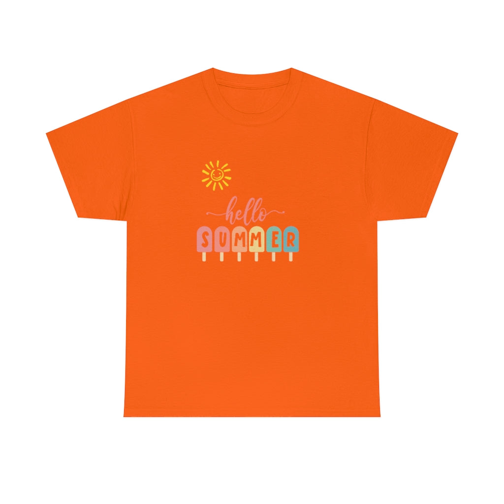 Sunny Hello Summer Unisex Heavy Cotton Tee