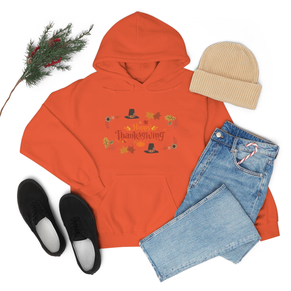 Happy Thanksgiving Unisex Heavy Blend™ Hooded Sweatshirt