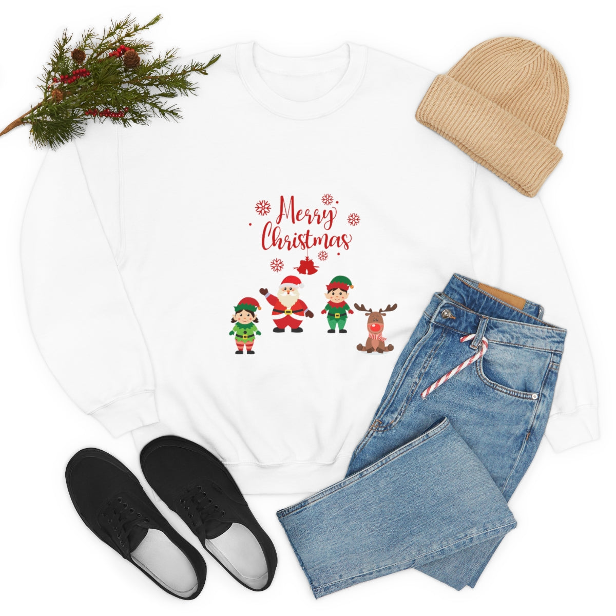 Merry Christmas From Santa & Helpers Unisex Heavy Blend™ Crewneck Sweatshirt