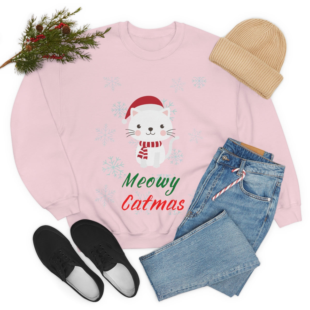 Meowy Catmas Unisex Heavy Blend™ Crewneck Sweatshirt