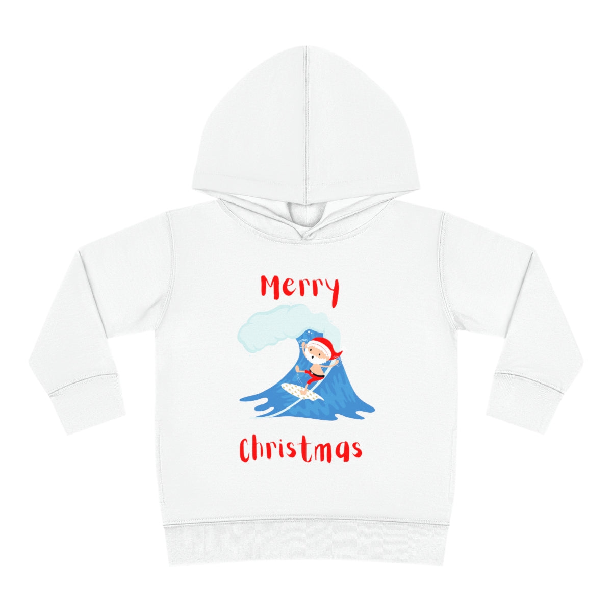 Surfing Santa Toddler Pullover Fleece Hoodie