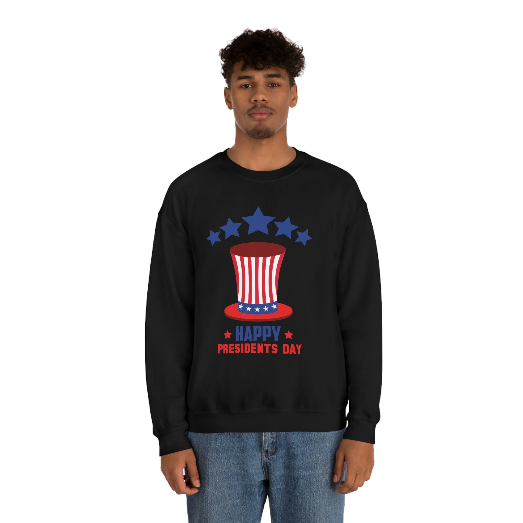 Happy President's Day Hat Unisex Heavy Blend™ Crewneck Sweatshirt