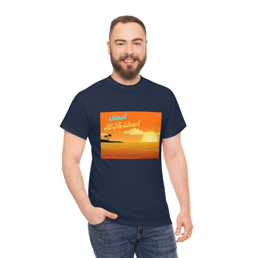 Sunset At The Beach Unisex Heavy Cotton Tee