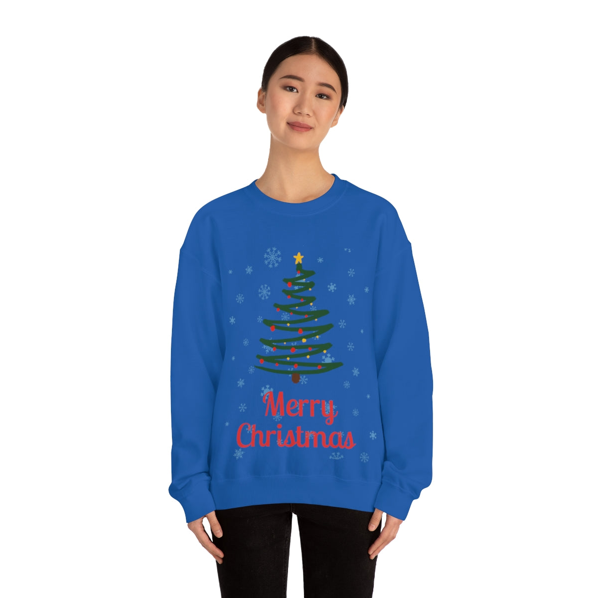 Merry Christmas Tree Unisex Heavy Blend™ Crewneck Sweatshirt