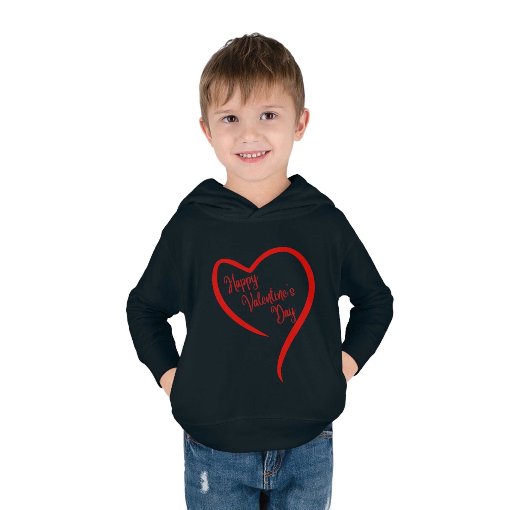 Happy Valentine's Day Toddler Pullover Fleece Hoodie